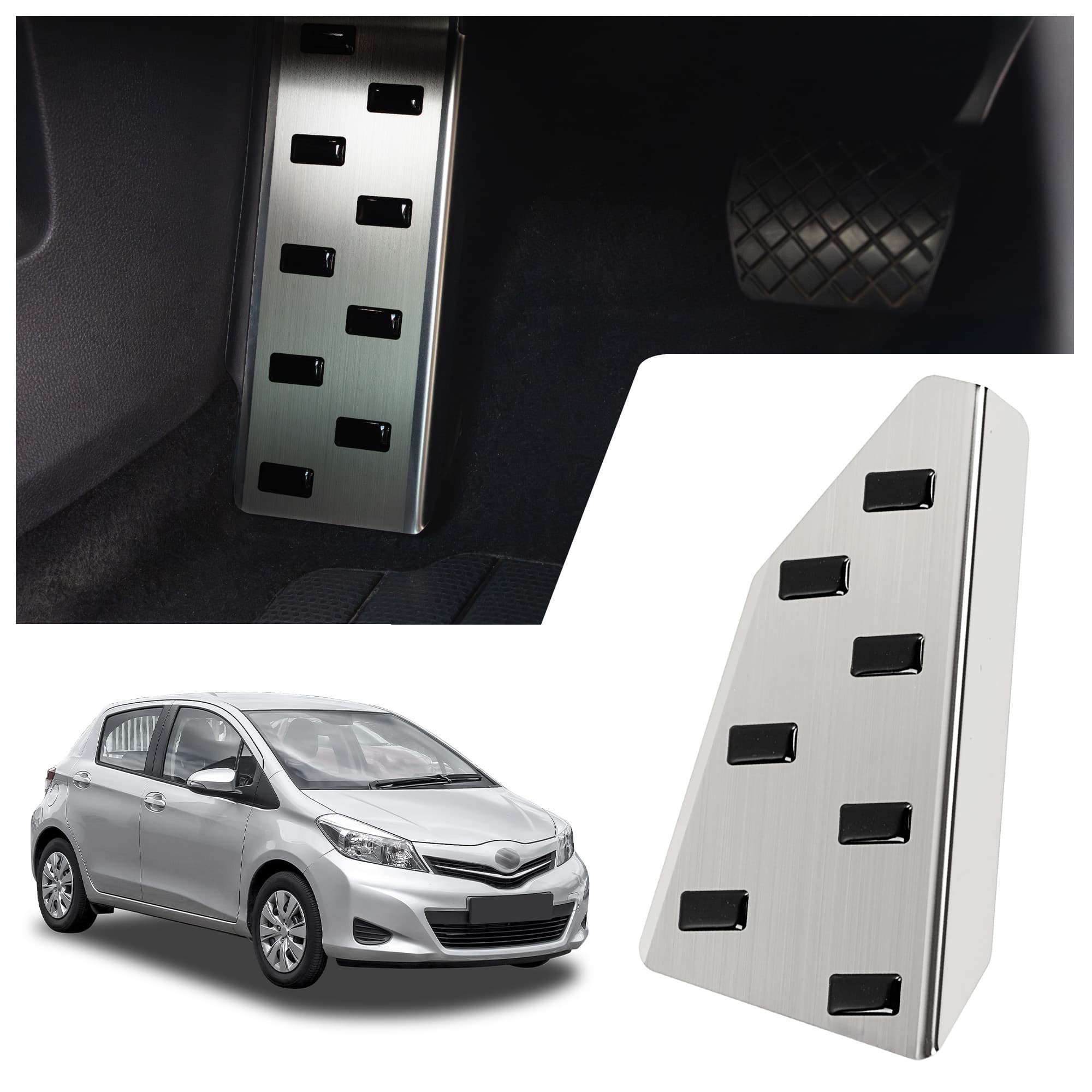 Footrest plate — Black | Silver, Stainless steel, Brushed