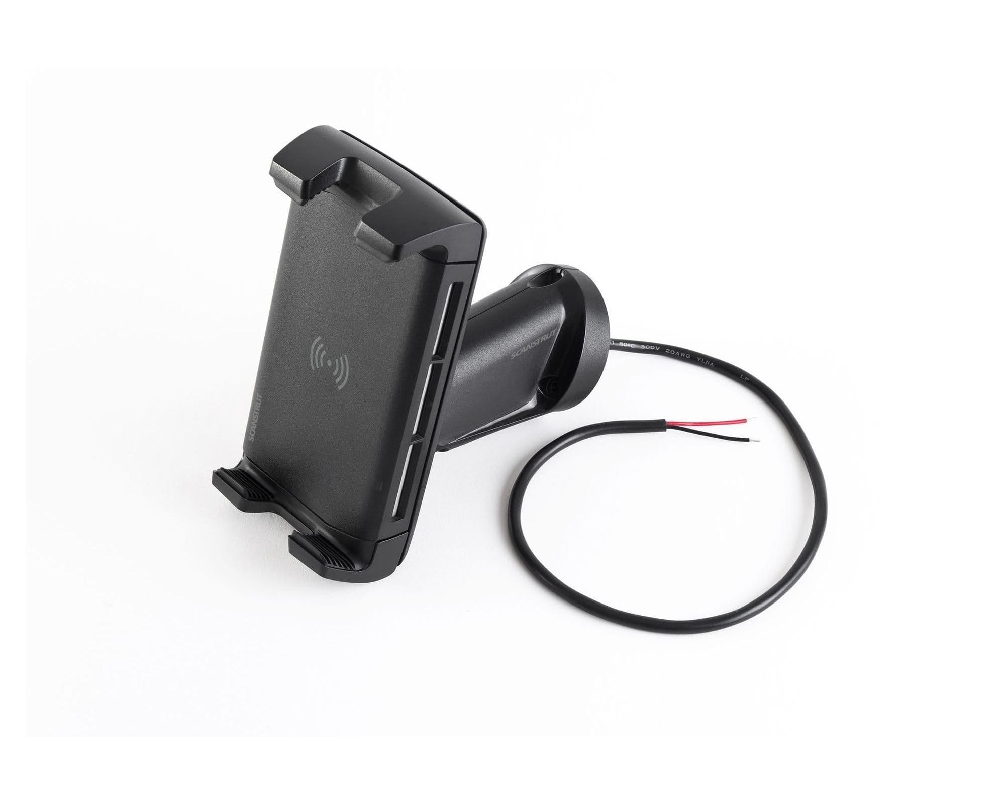 Waterproof adjustable phone holder with wireless charging ROKK Wireless Edge — Black, Plastic, Matte