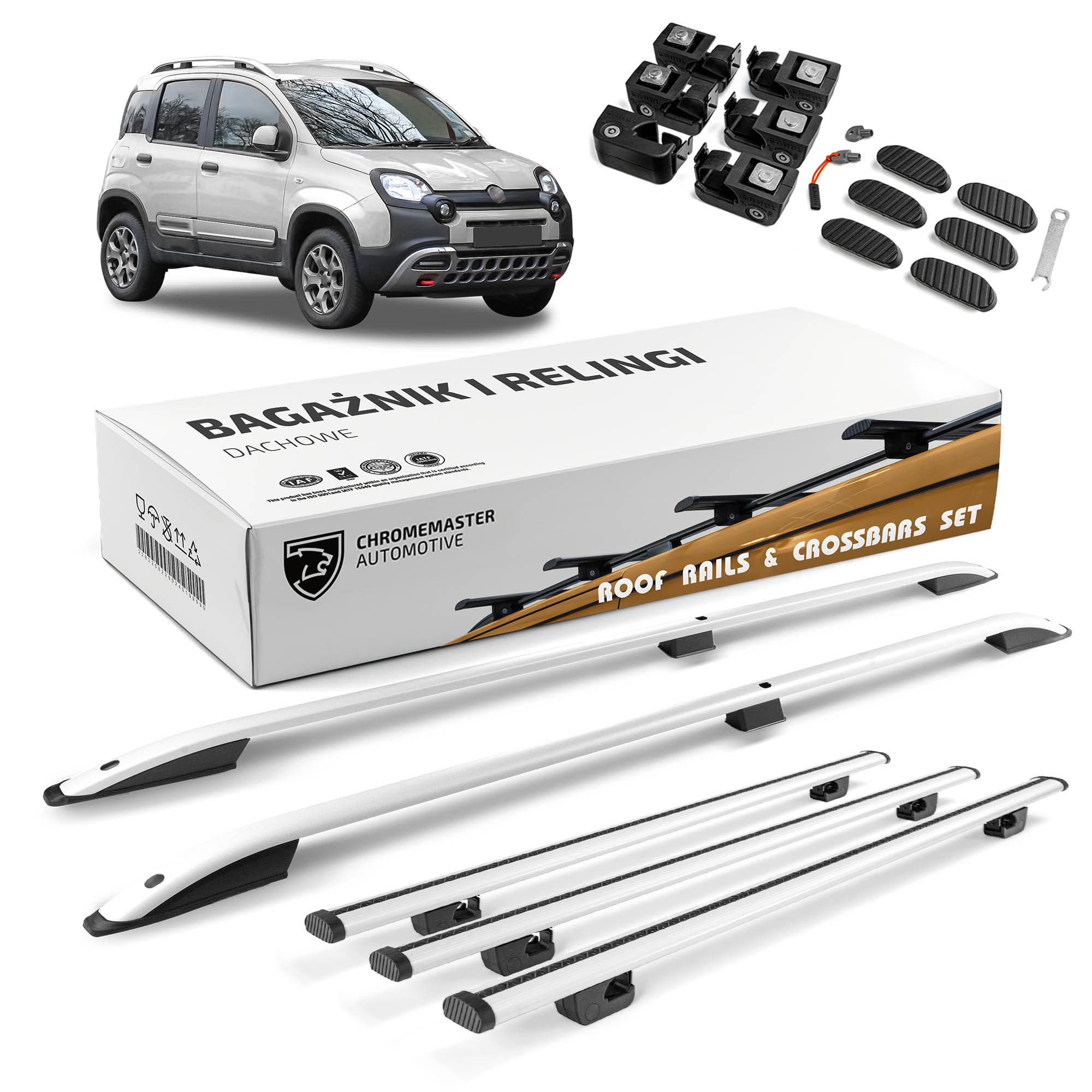 Roof rails with cross bars included SKYPORT — Silver, Aluminum | Plastic, Painted