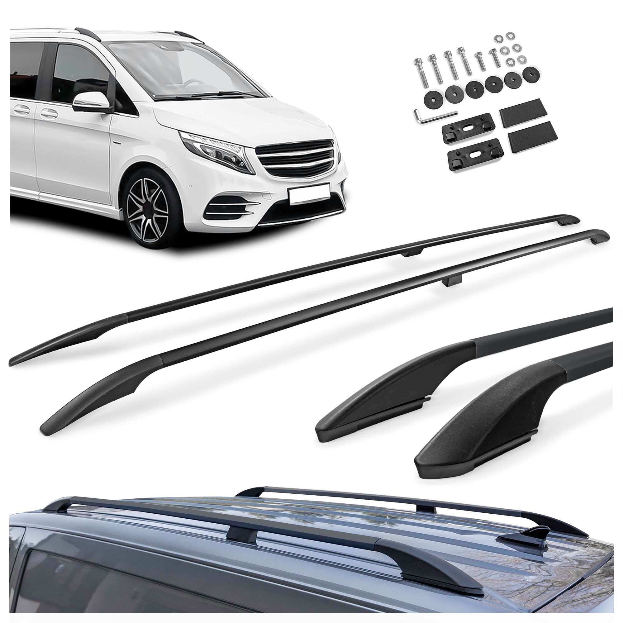 Roof rails Solid — Black, Aluminum | Plastic, Painted
