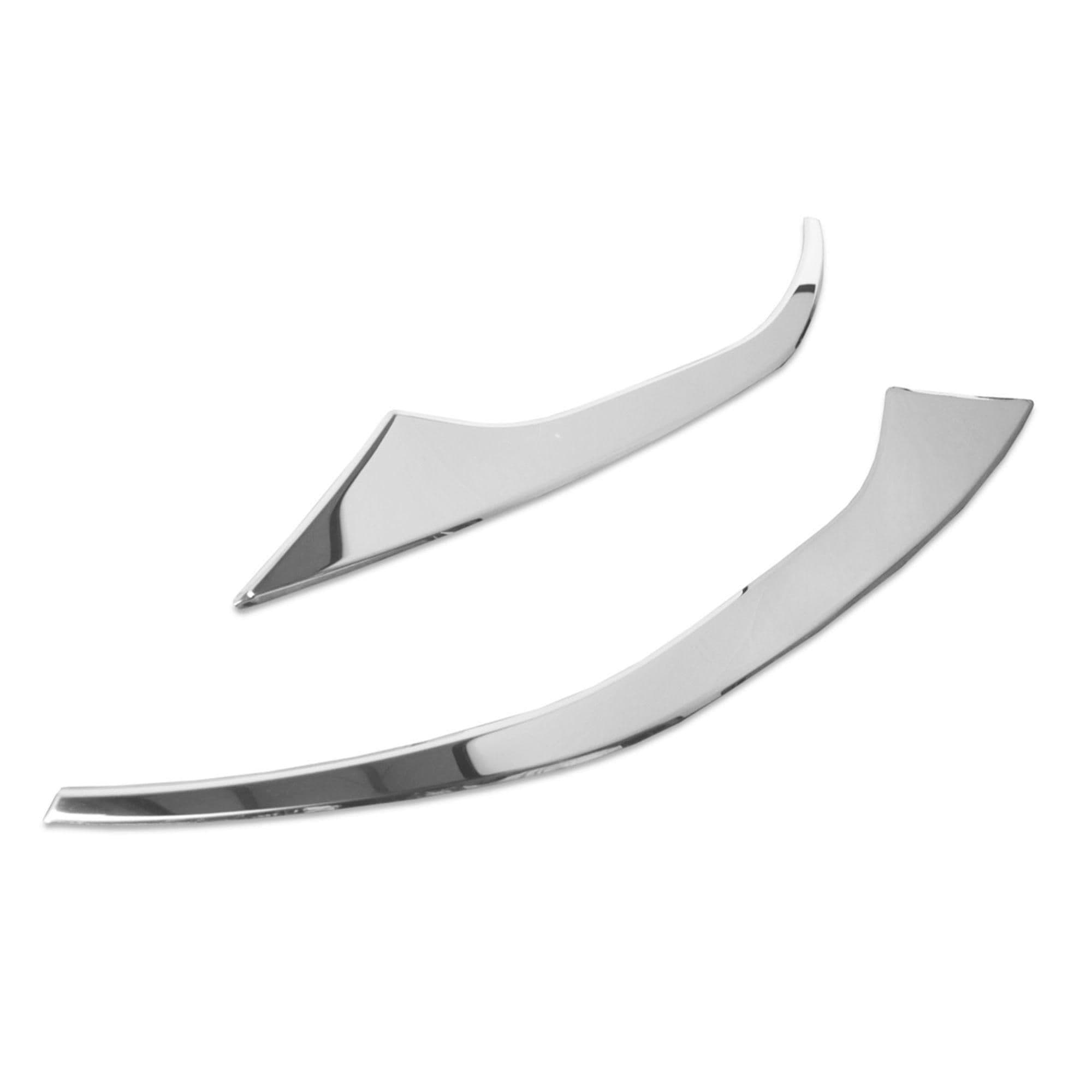 Grille trims under front lights — Chrome, Stainless steel, Polished