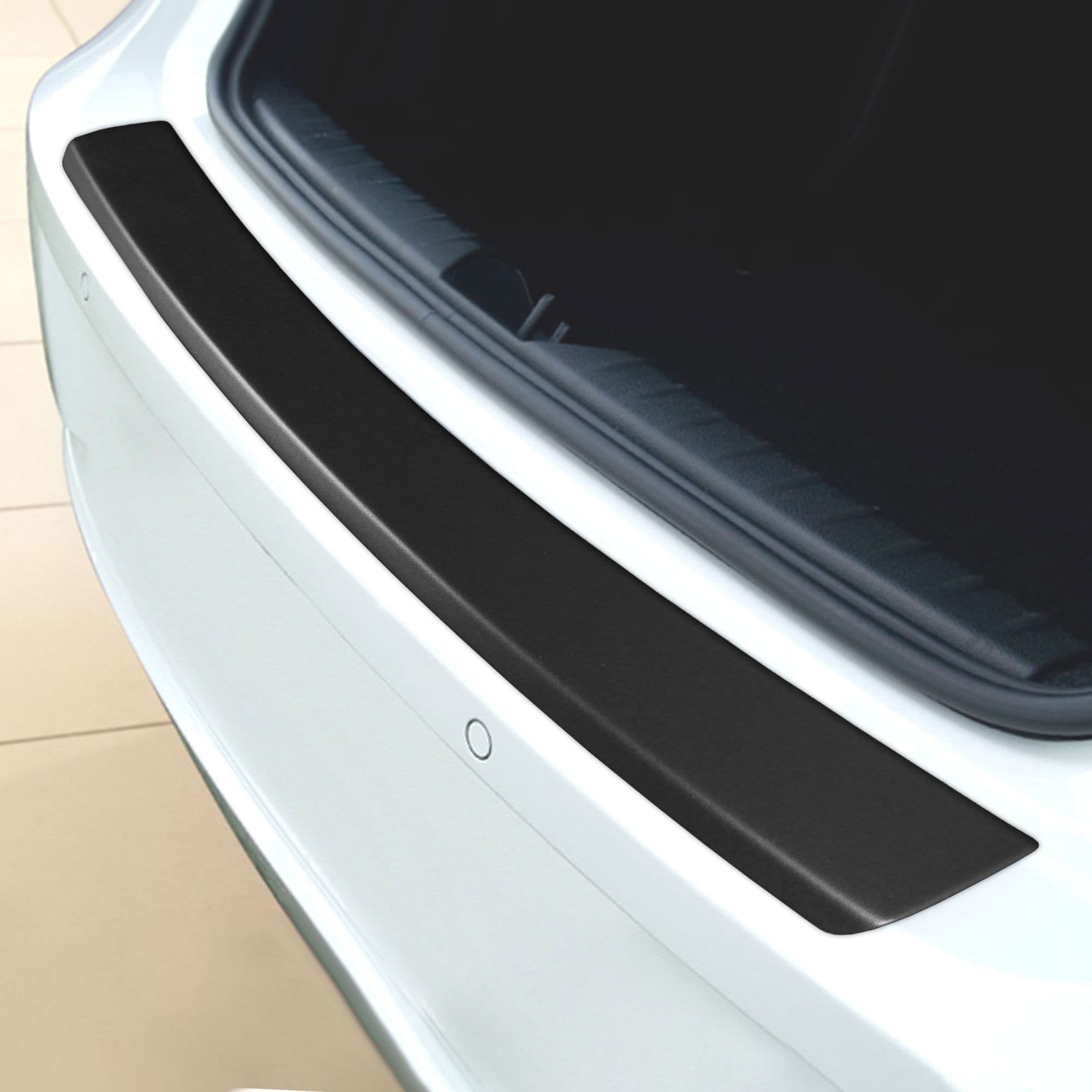 Rear bumper trim — Black, ABS plastic, Matte
