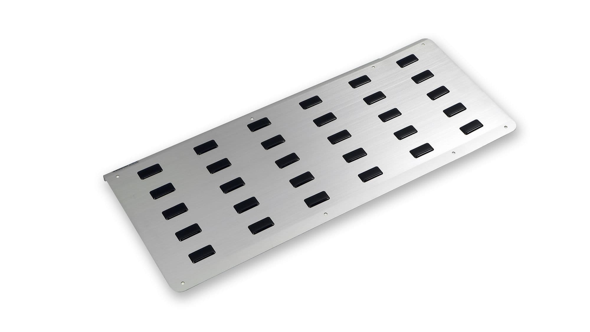 Cover for right rear interior step — Black | Silver, Stainless steel, Polished