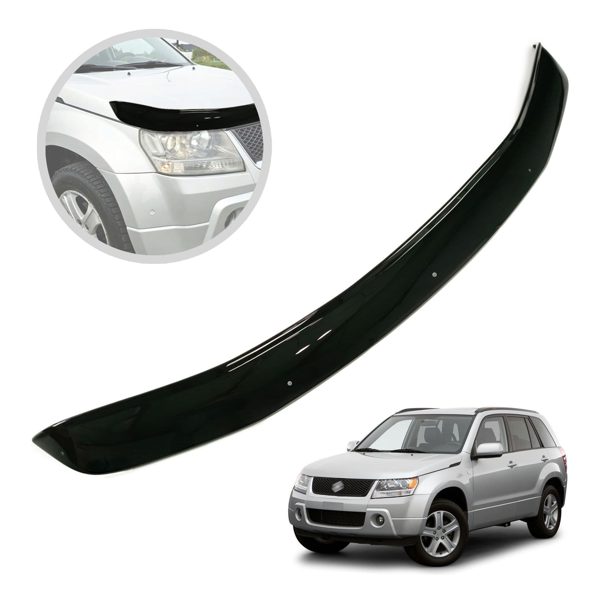 Bonnet guard — Black, ABS plastic, Shiny