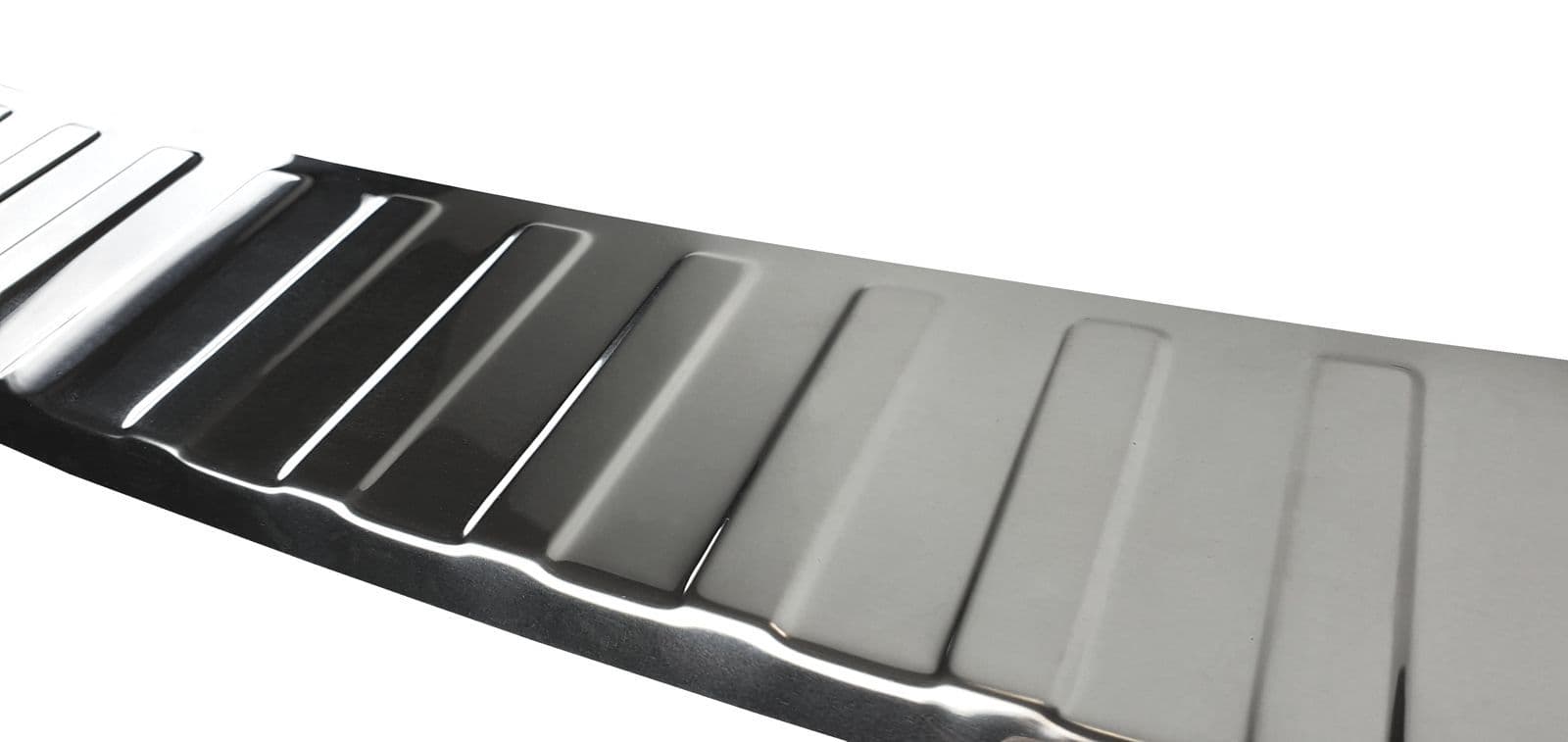 Rear bumper trim — Chrome, Stainless steel, Polished