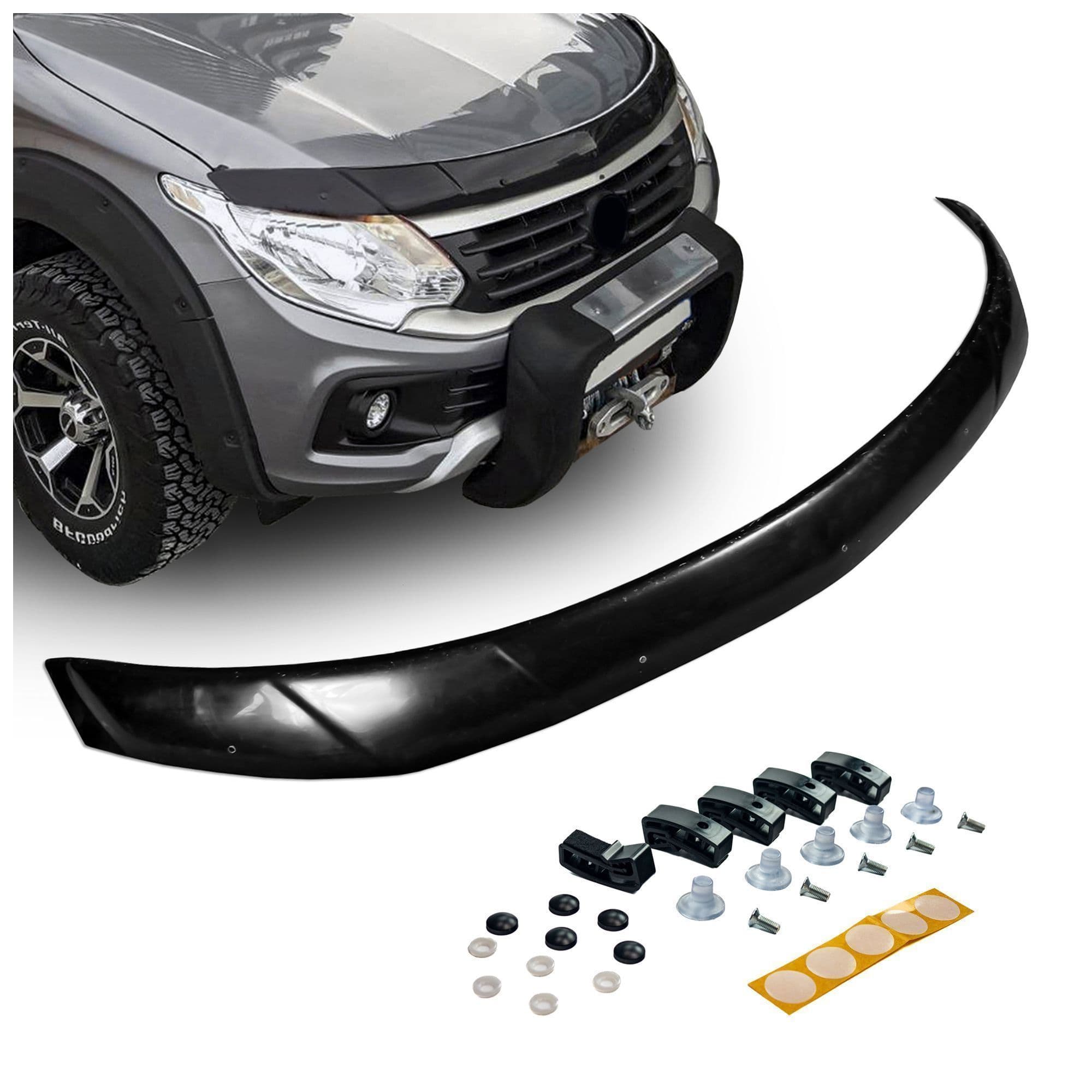 Bonnet guard — Black, ABS plastic, Shiny