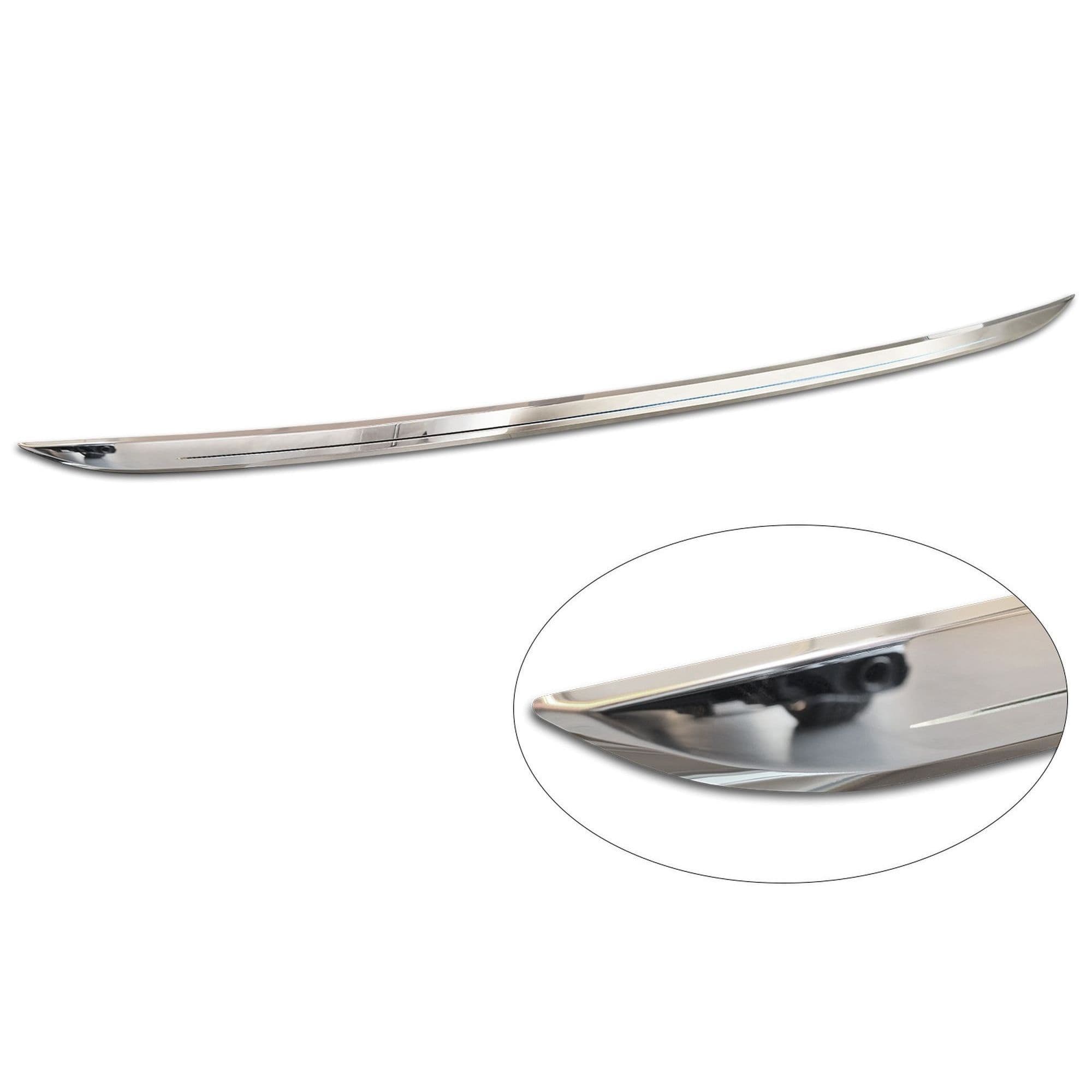 Rear tailgate edge trim — Chrome, Stainless steel, Polished