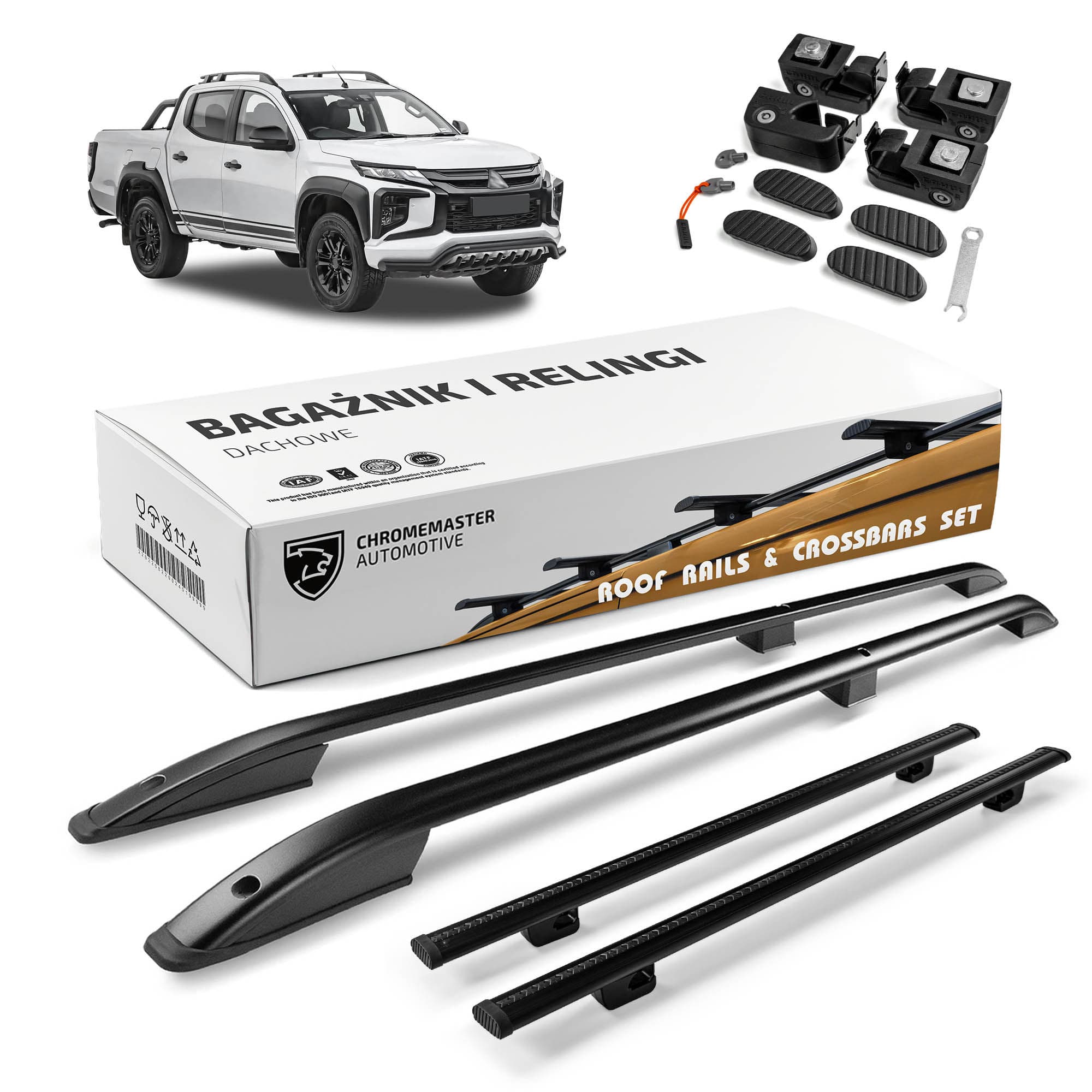 Roof rails with cross bars included SKYPORT — Black, Aluminum | Plastic, Painted