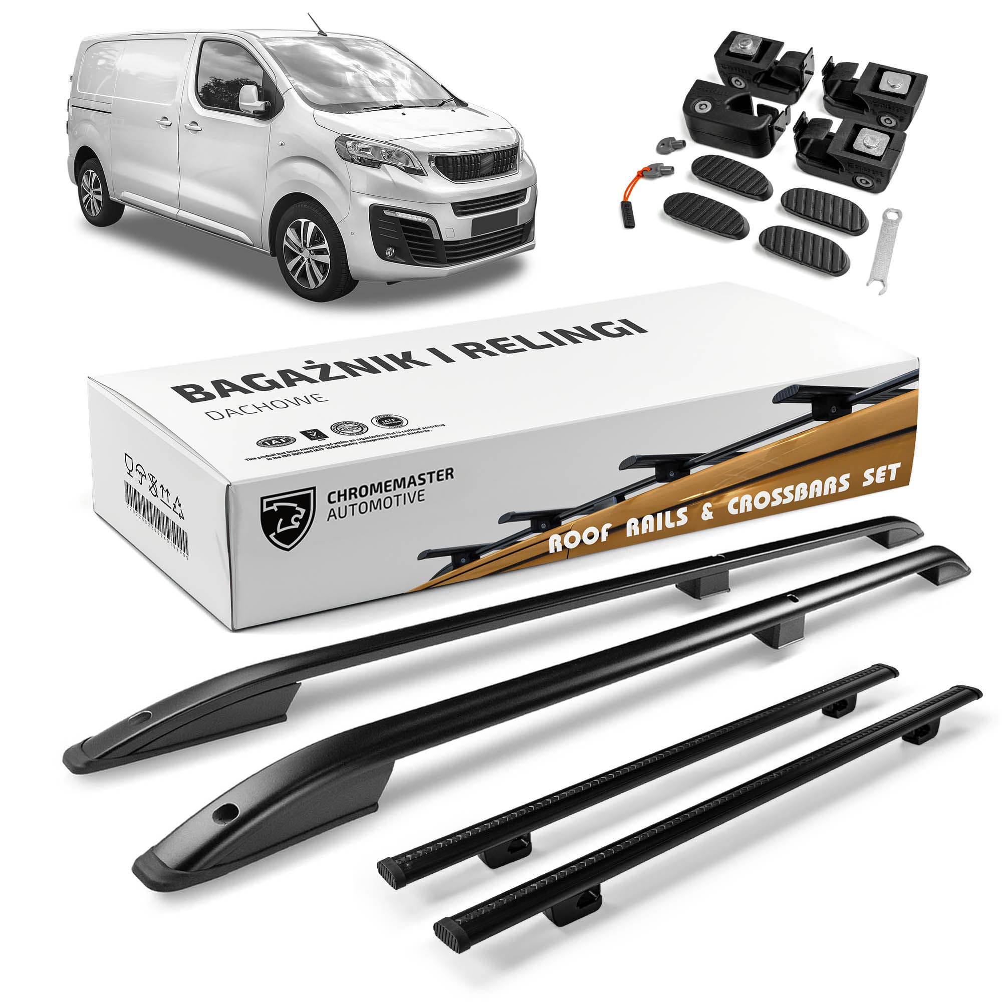 Roof rails with cross bars included SKYPORT — Black, Aluminum | Plastic, Painted