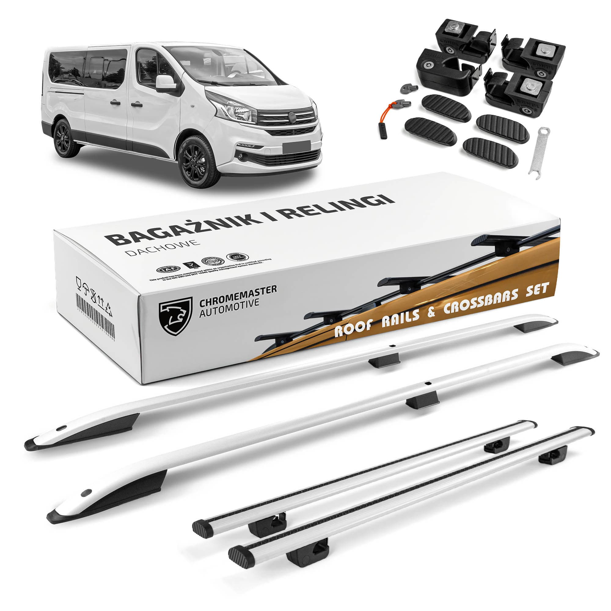 Roof rails with cross bars included SKYPORT — Silver, Aluminum | Plastic, Painted