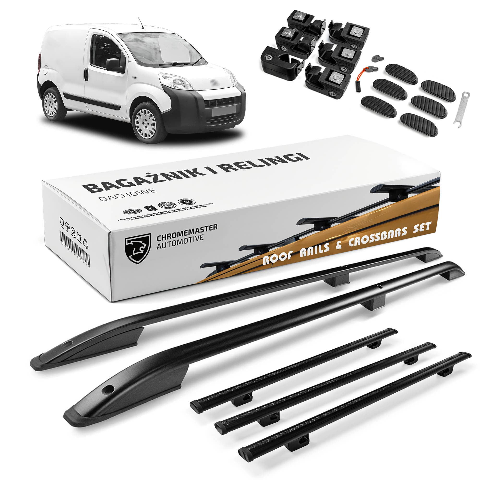 Roof rails with cross bars included SKYPORT — Black, Aluminum | Plastic, Painted