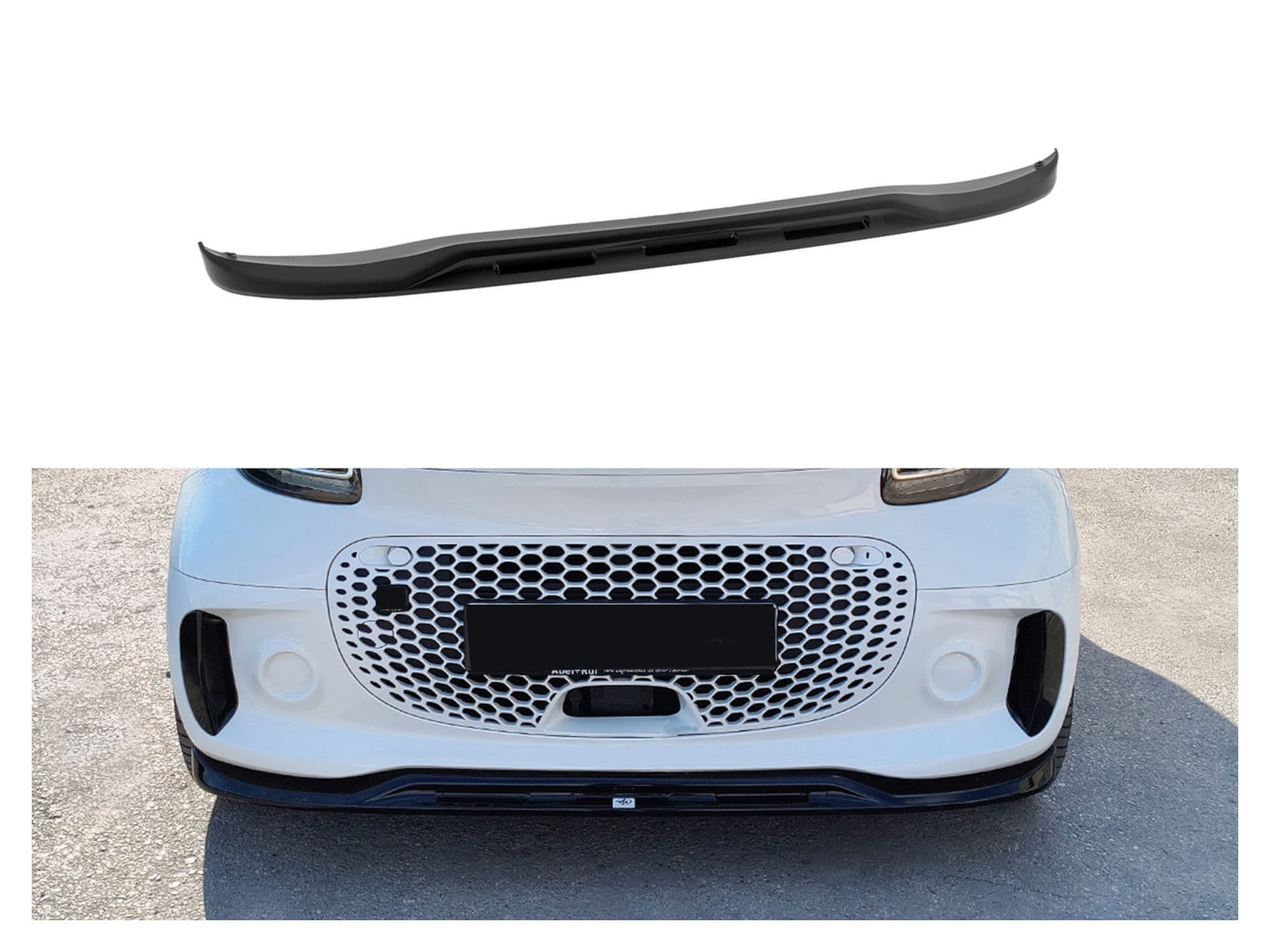 Front splitter — Black, ABS plastic, Shiny