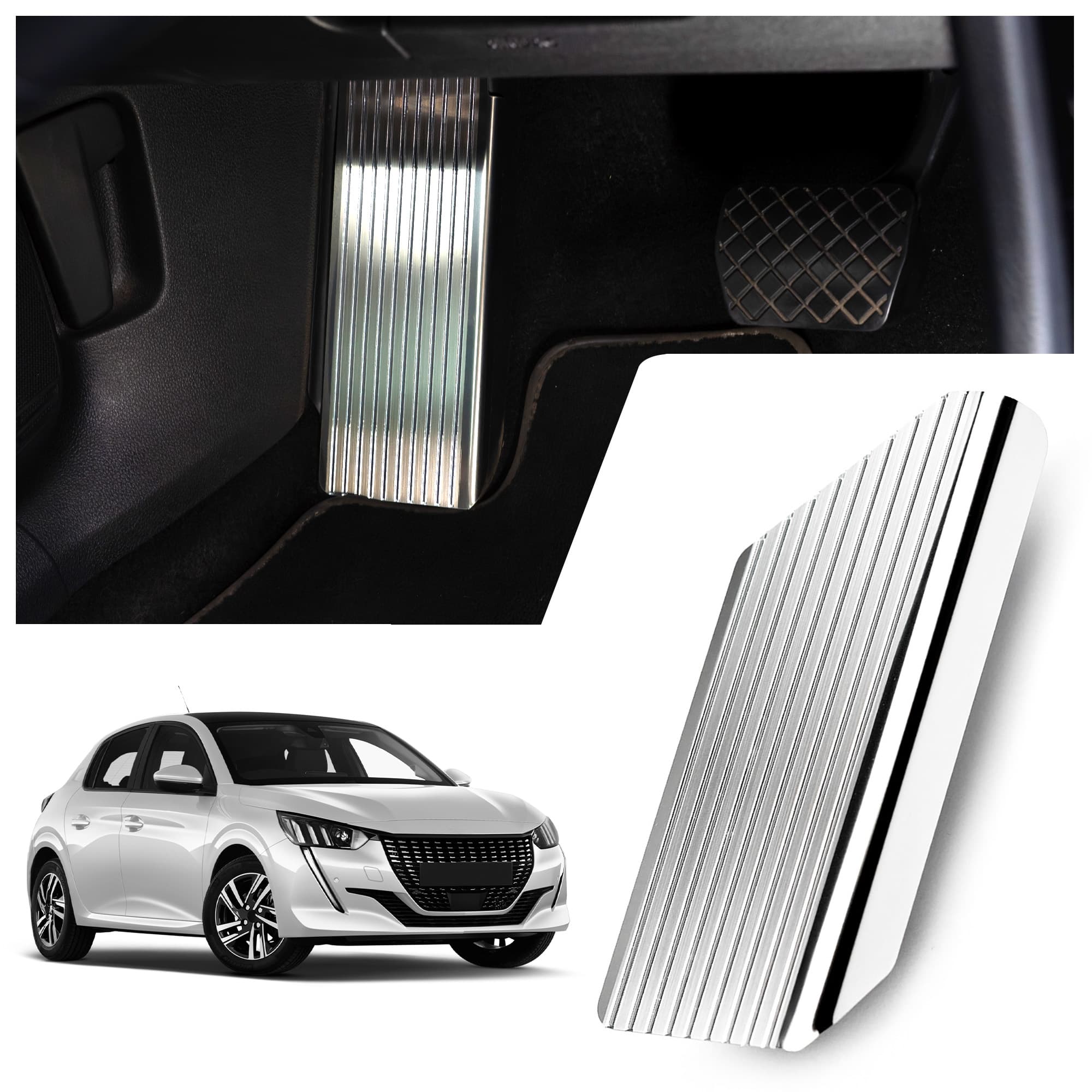 Footrest plate — Silver, Stainless steel, Brushed