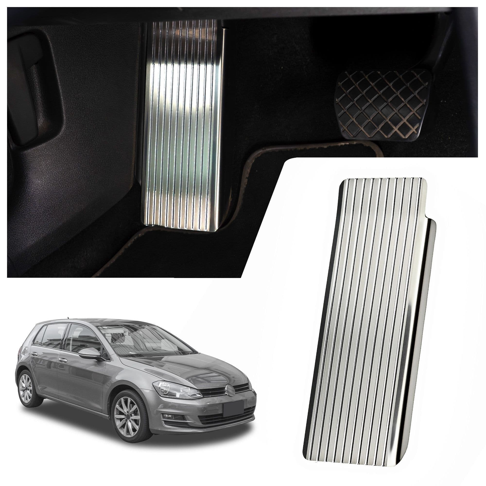 Footrest plate — Silver, Stainless steel, Brushed