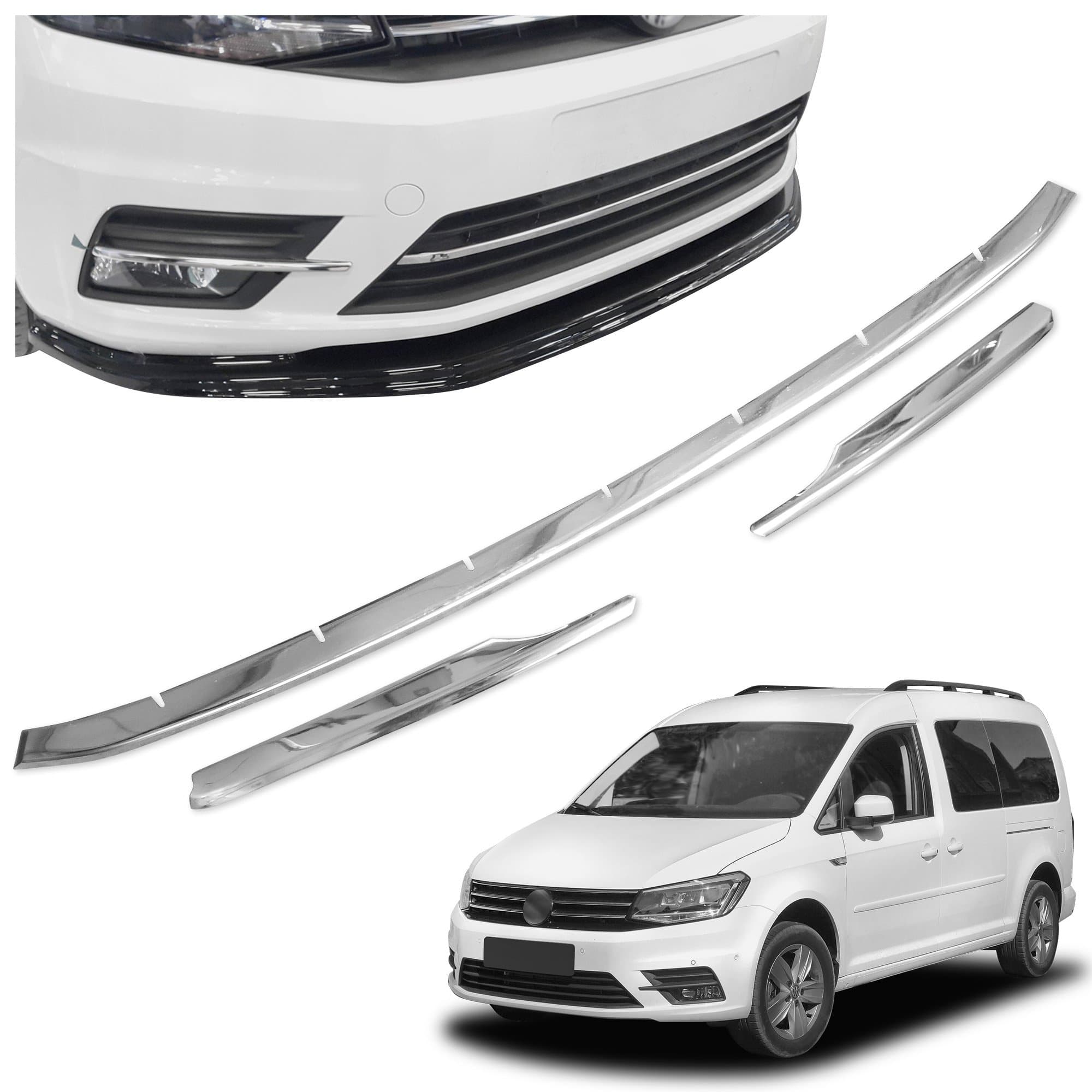 Front bumper grille trims — Chrome, Stainless steel, Polished