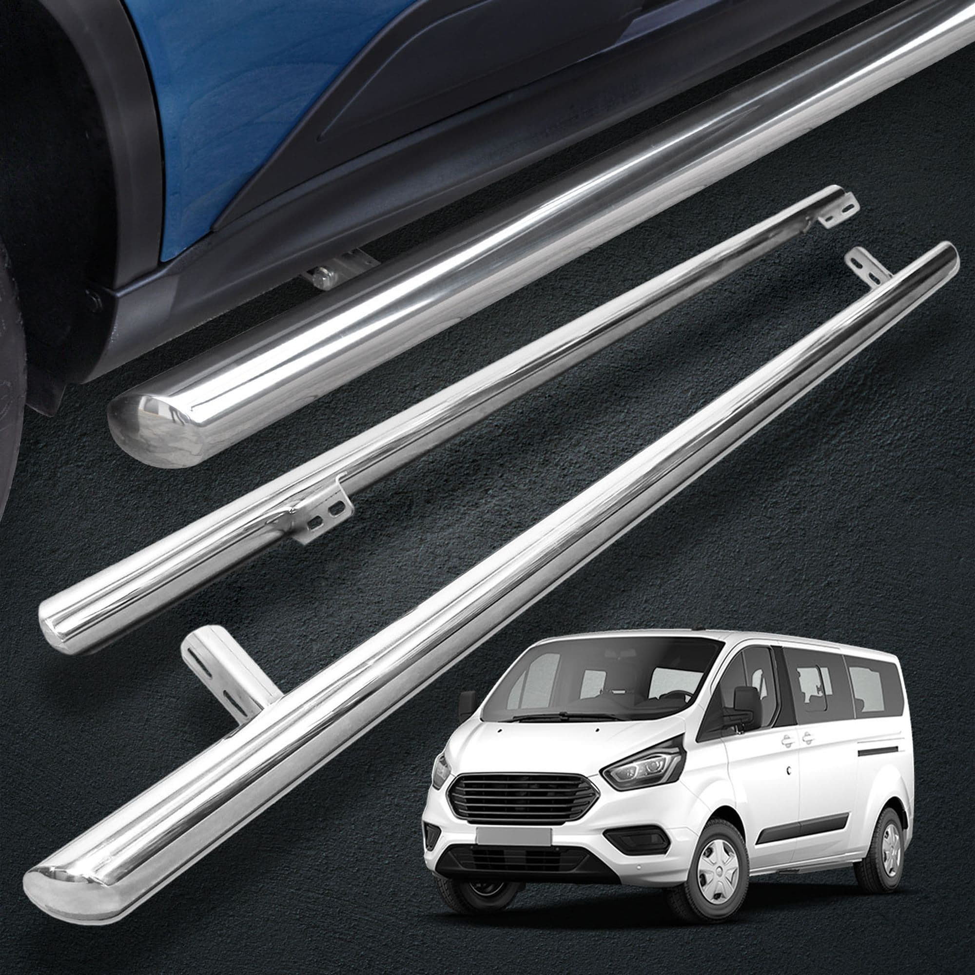 Side bars BB012 — Chrome, Steel, Polished