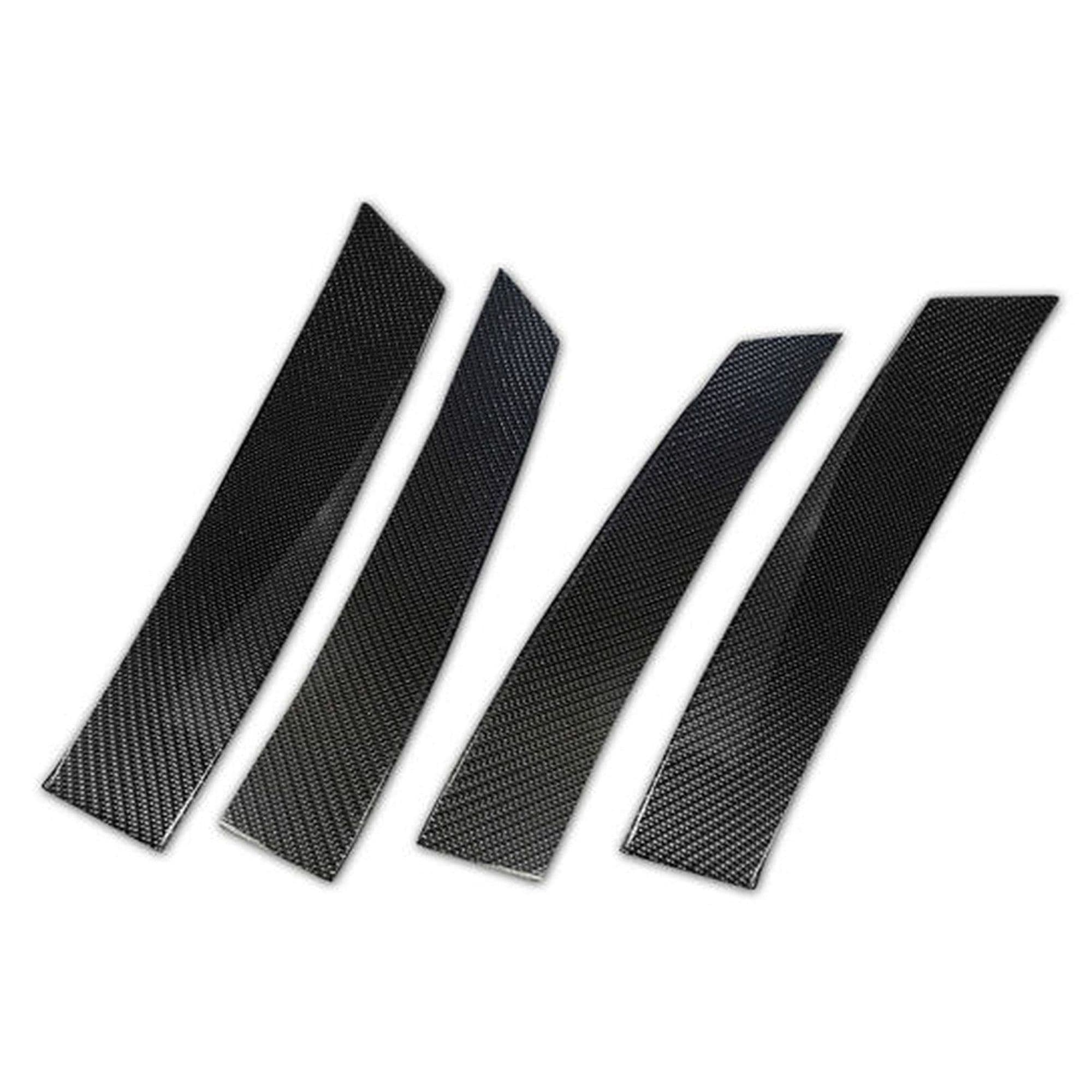 Side pillar covers — Black, Carbon fiber, Shiny