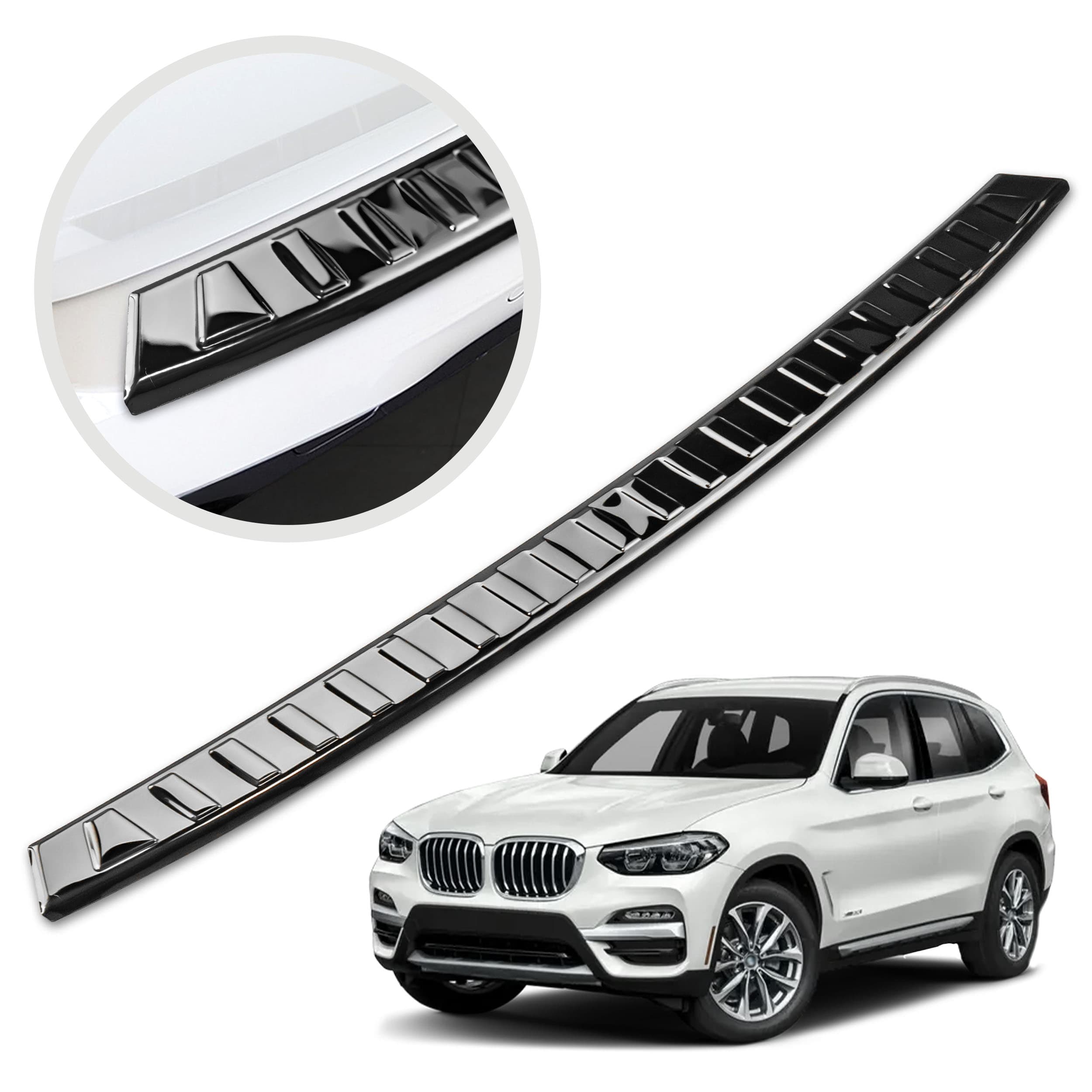 Listwa tylnego zderzaka — Czarny chrom, Stal nierdzewna, Piano Black