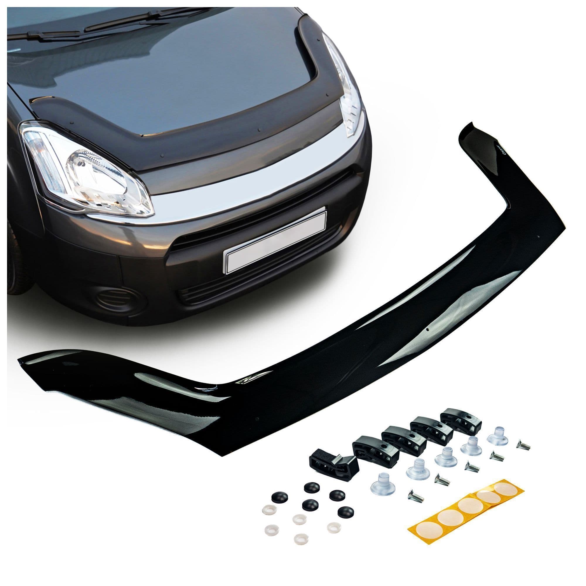 Bonnet guard — Black, ABS plastic, Shiny