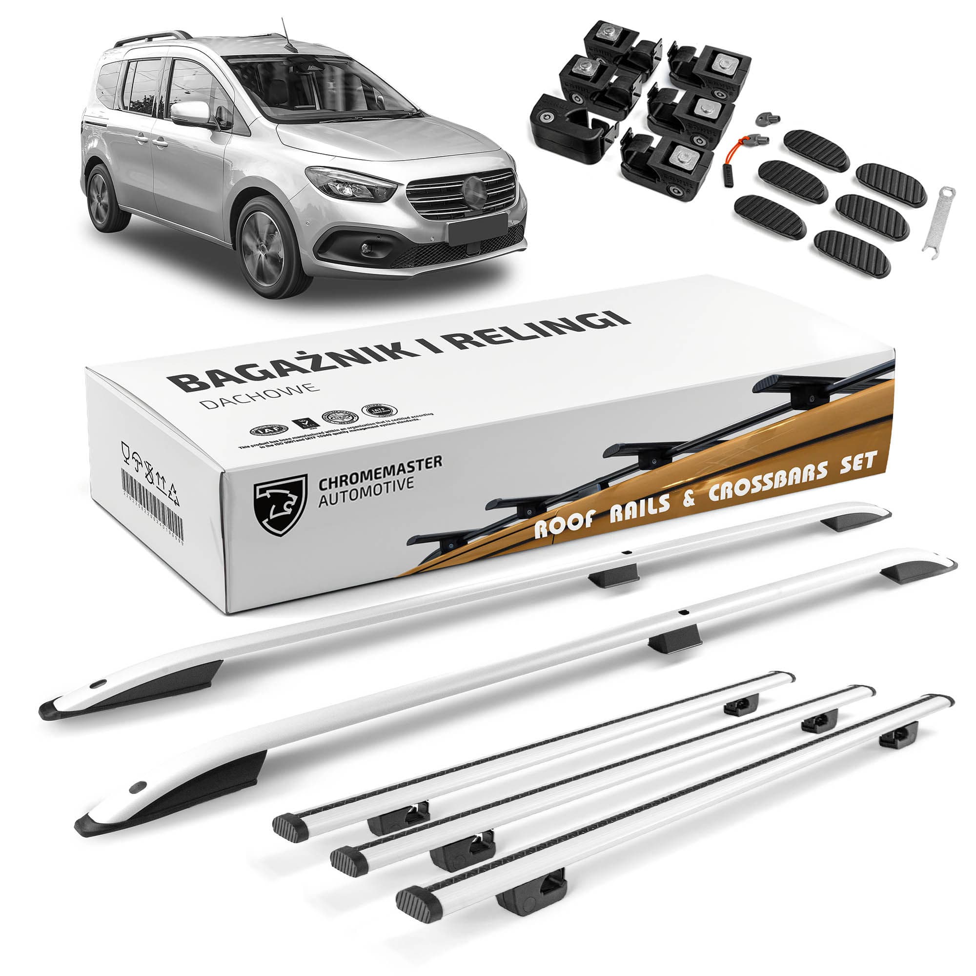 Roof rails with cross bars included SKYPORT — Silver, Aluminum | Plastic, Painted