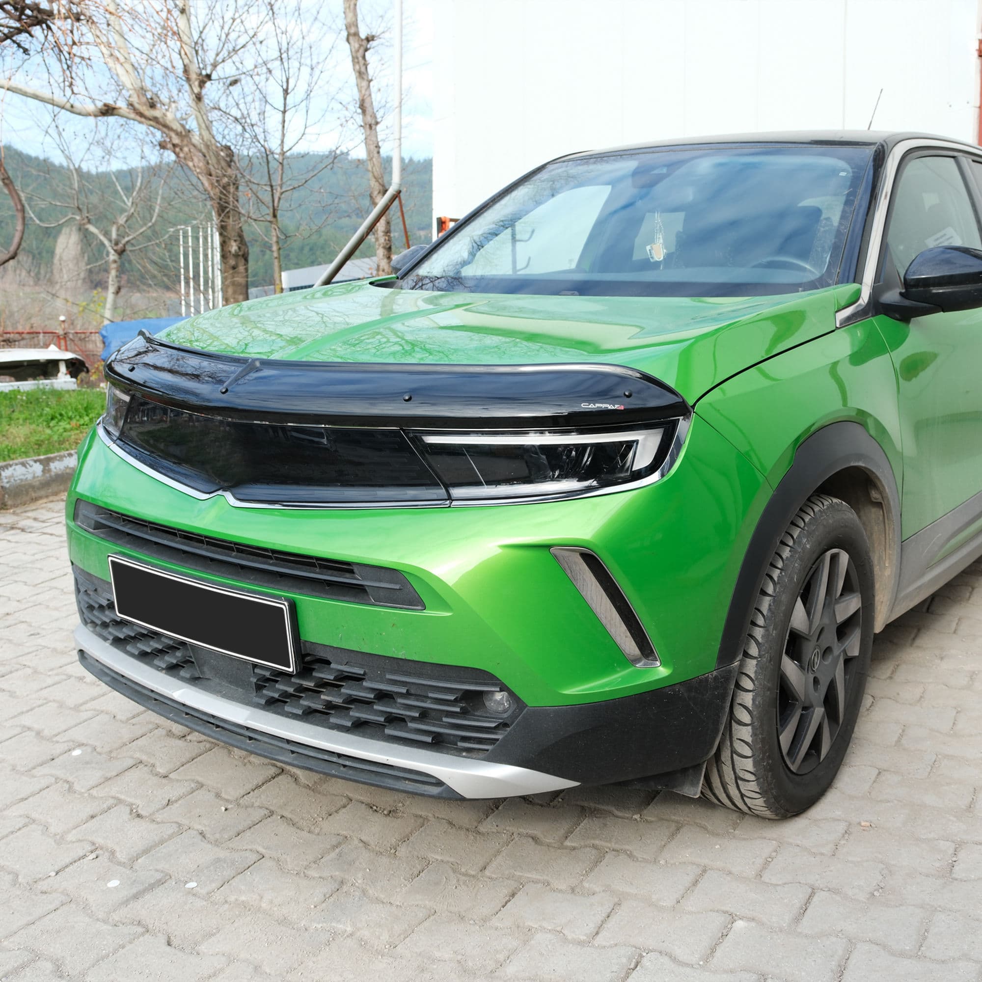 Bonnet guard — Black, ABS plastic, Shiny