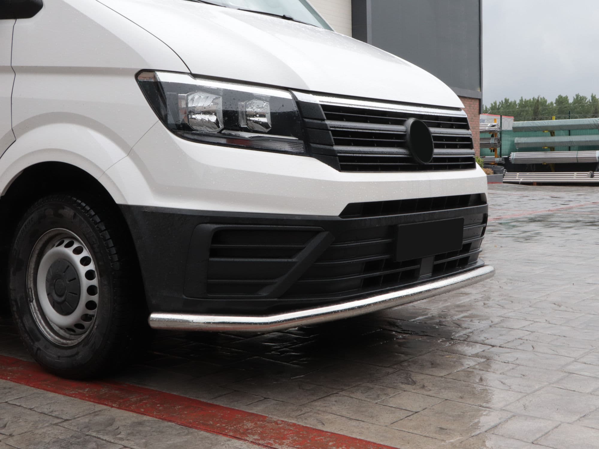 Front bumper bar — Chrome, Stainless steel, Polished