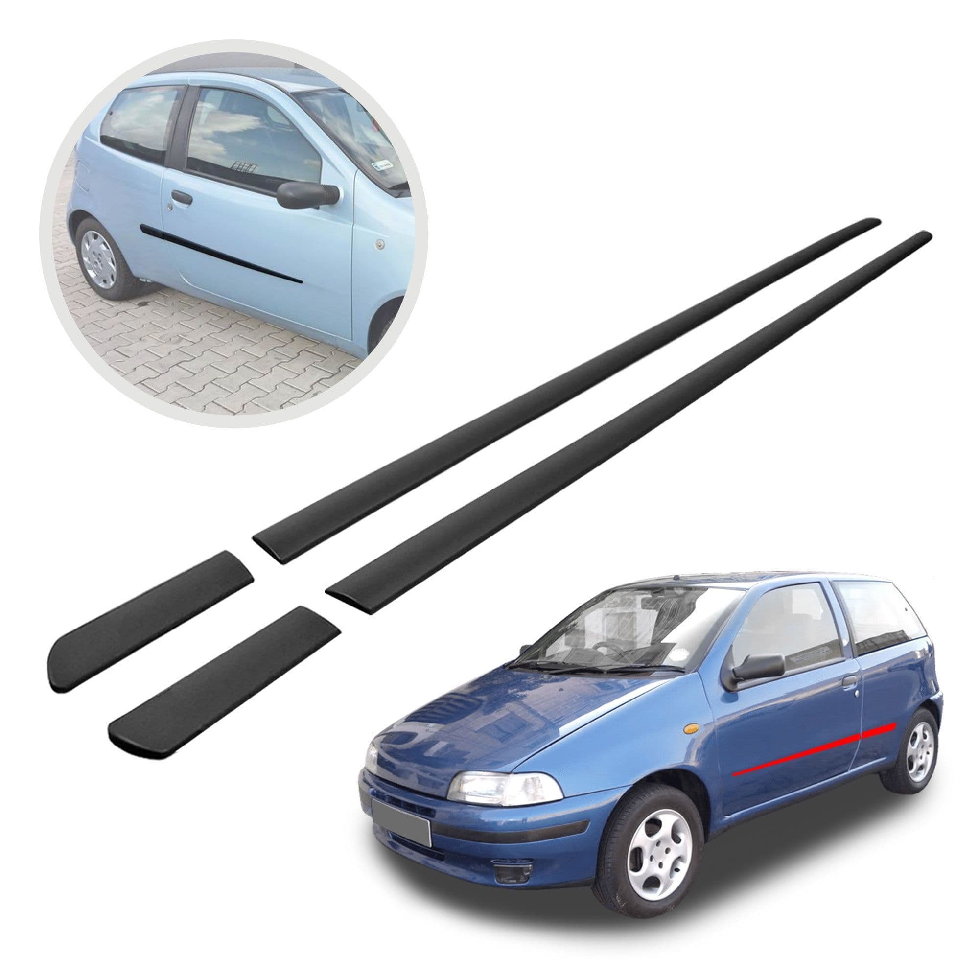 Side door trims — Black, Polyurethane composite PU, Matte