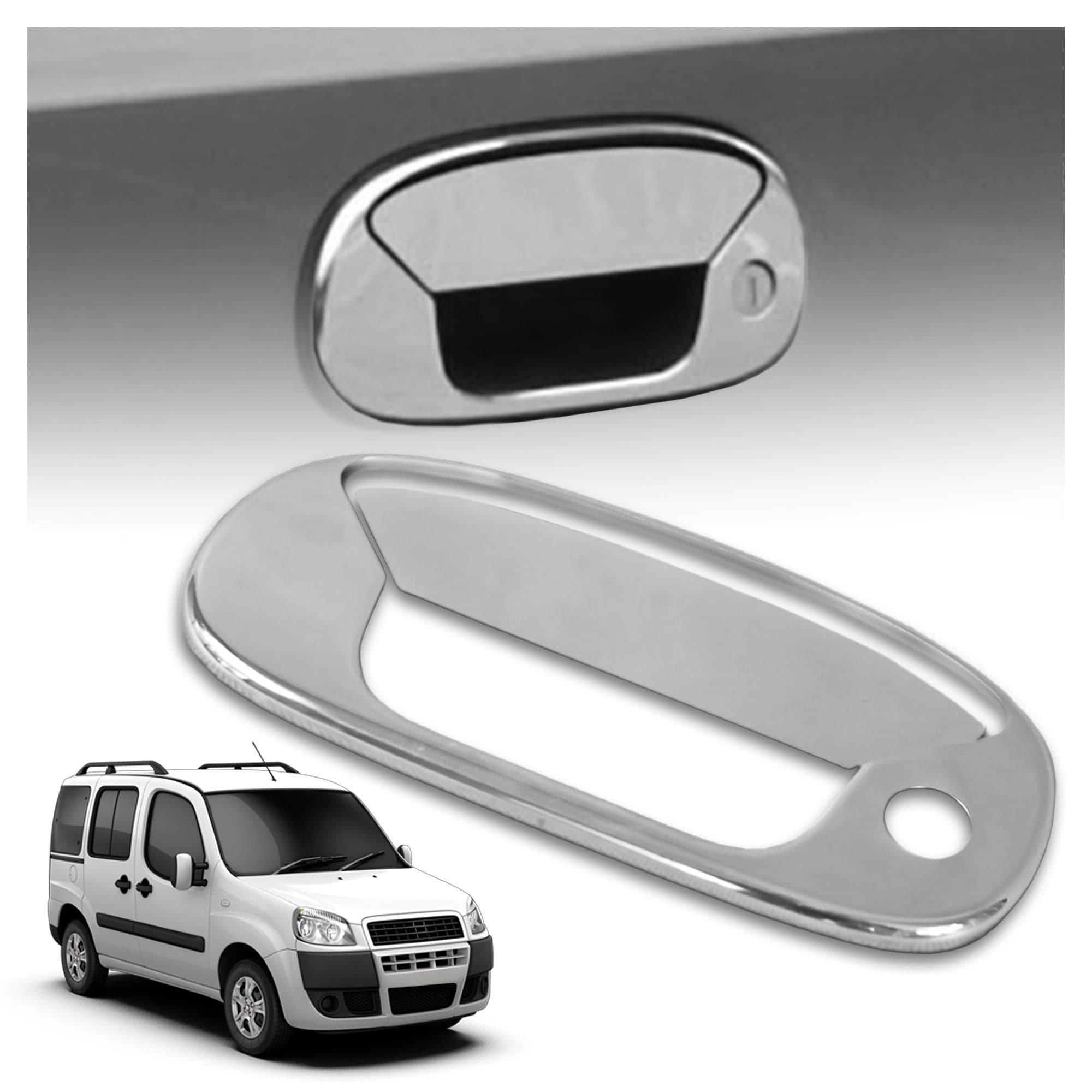 Tailgate handle cover — Chrome, Stainless steel, Polished