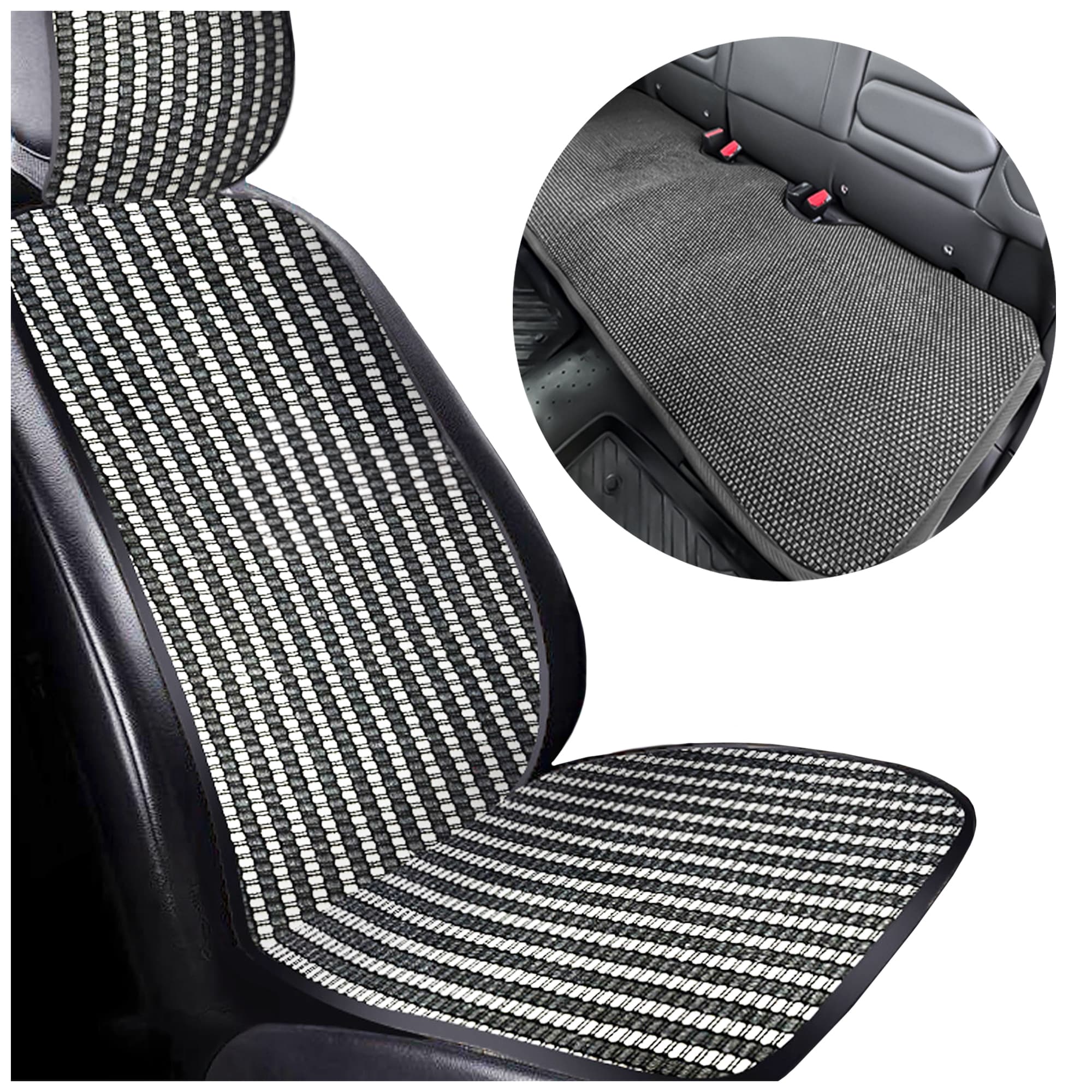 Seat cover set — Grey, Cotton