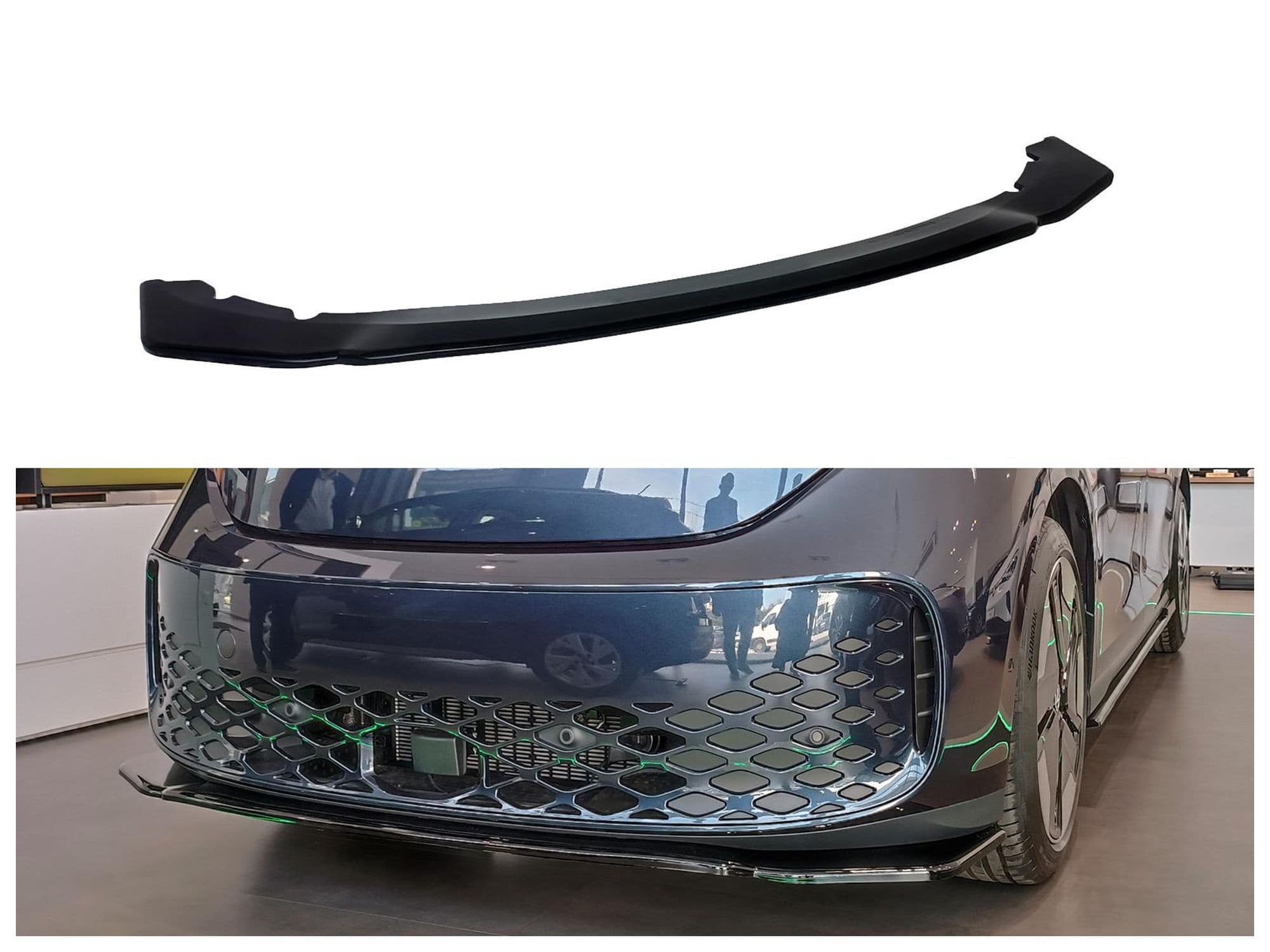 Front splitter — Black, ABS plastic, Shiny