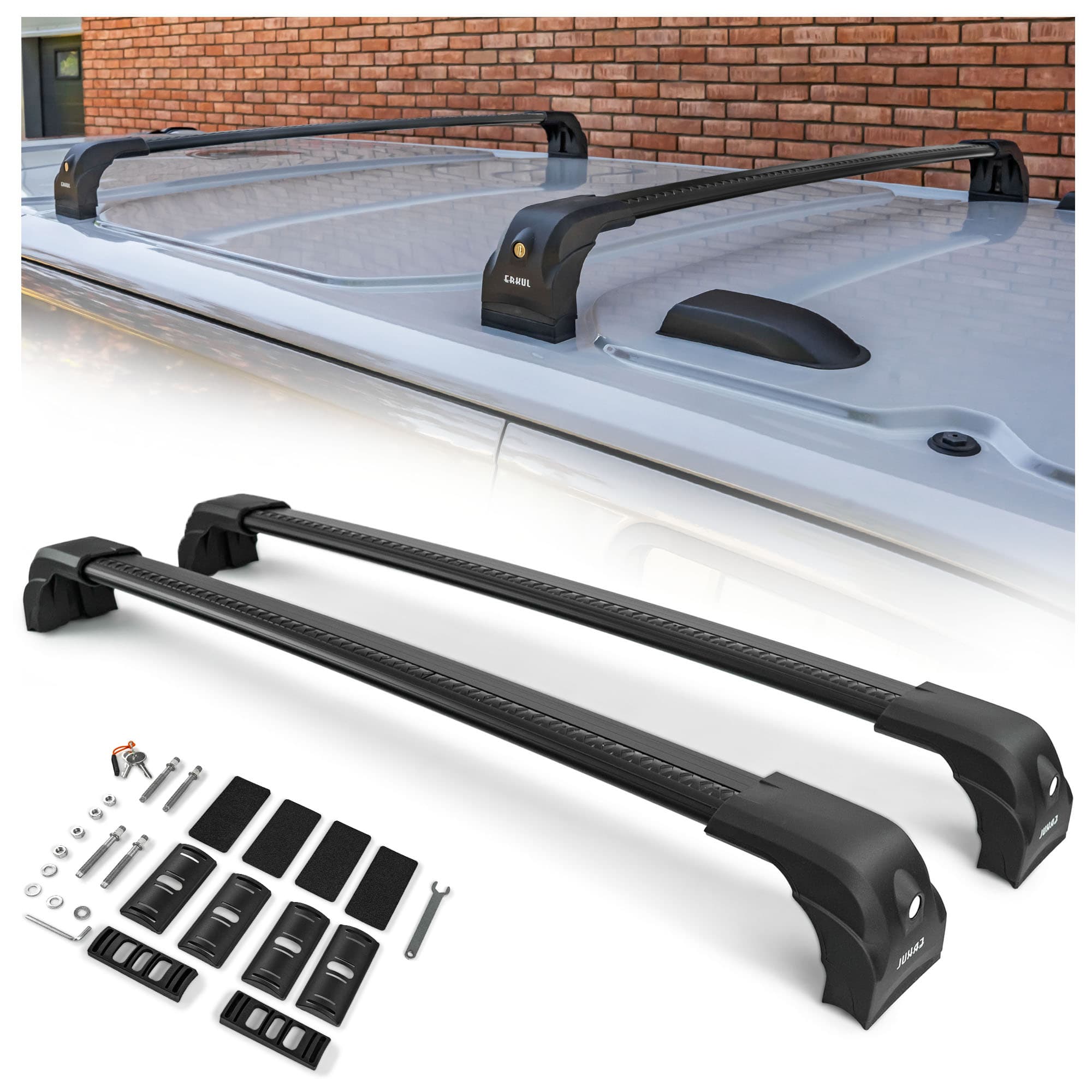 Galerie de toit ECEM V3 CROSSBAR — Noir, Aluminium | Plastique, Peint