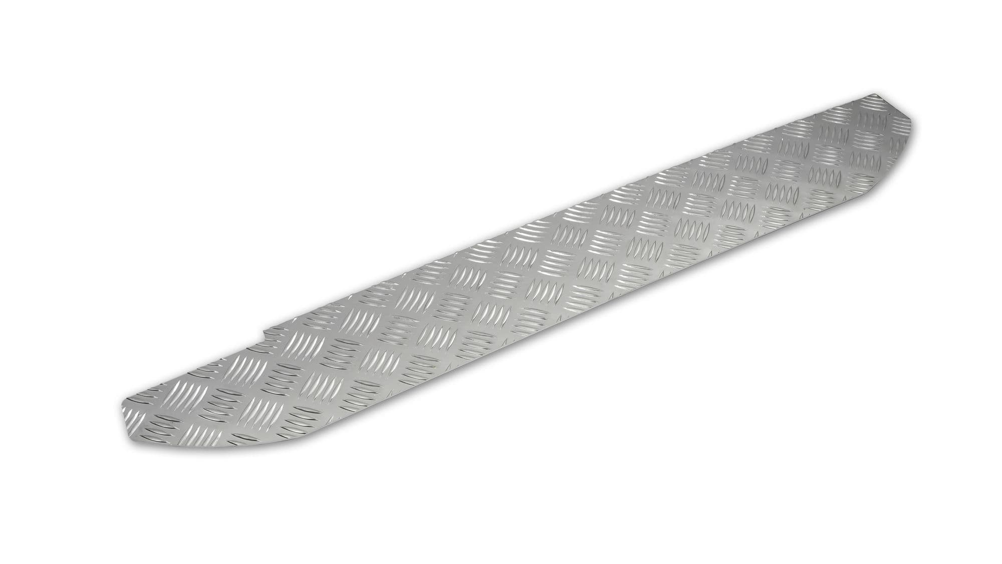 Cover for left rear interior step — Silver, Aluminum, Ribbed
