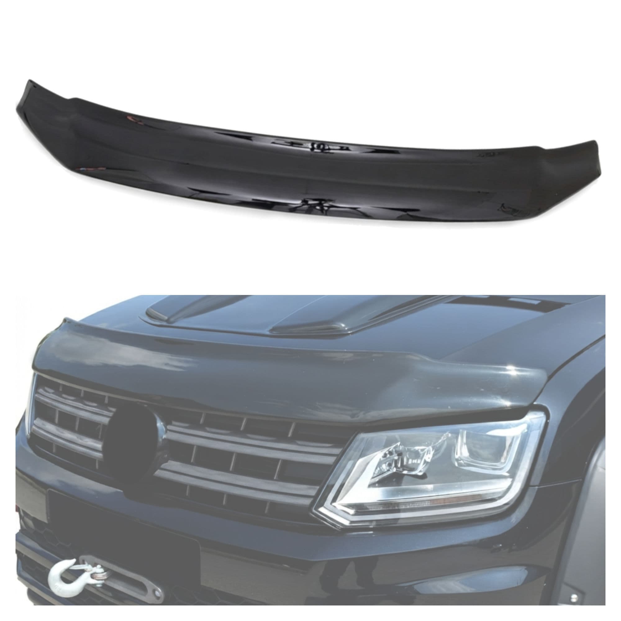 Bonnet guard — Black, ABS plastic, Shiny