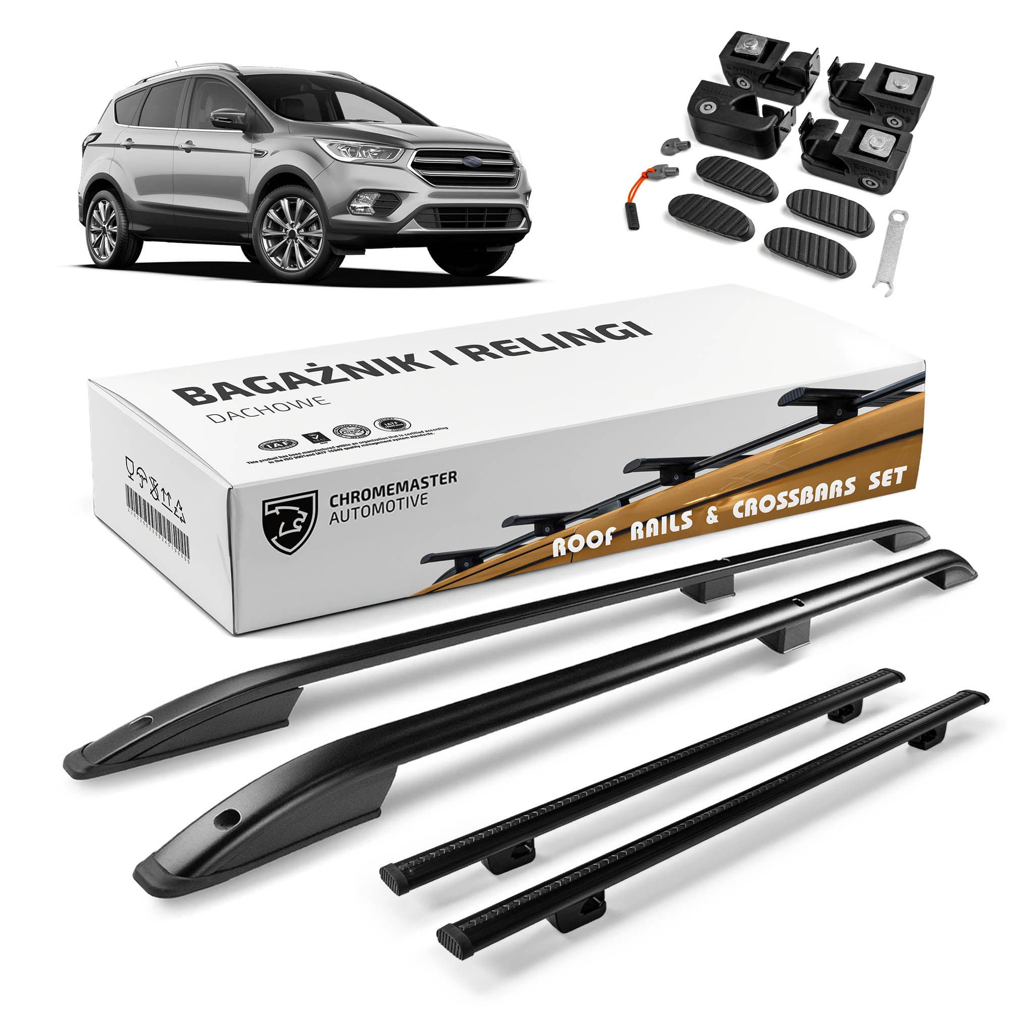 Roof rails with cross bars included SKYPORT — Black, Aluminum | Plastic, Painted