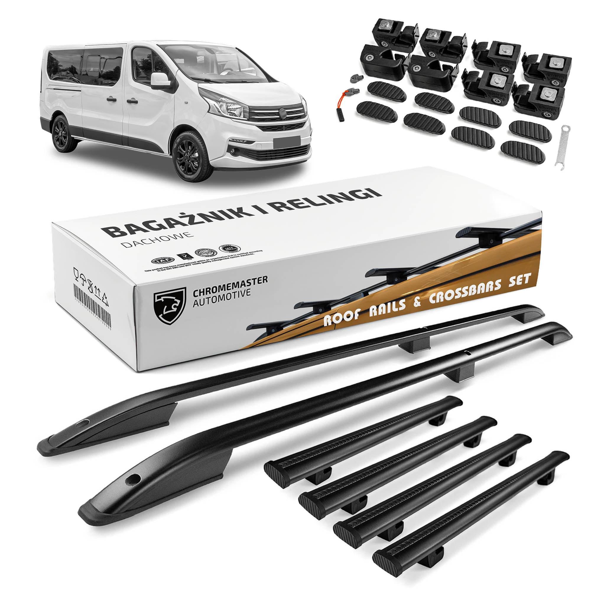 Roof rails with cross bars included SKYPORT — Black, Aluminum | Plastic, Painted