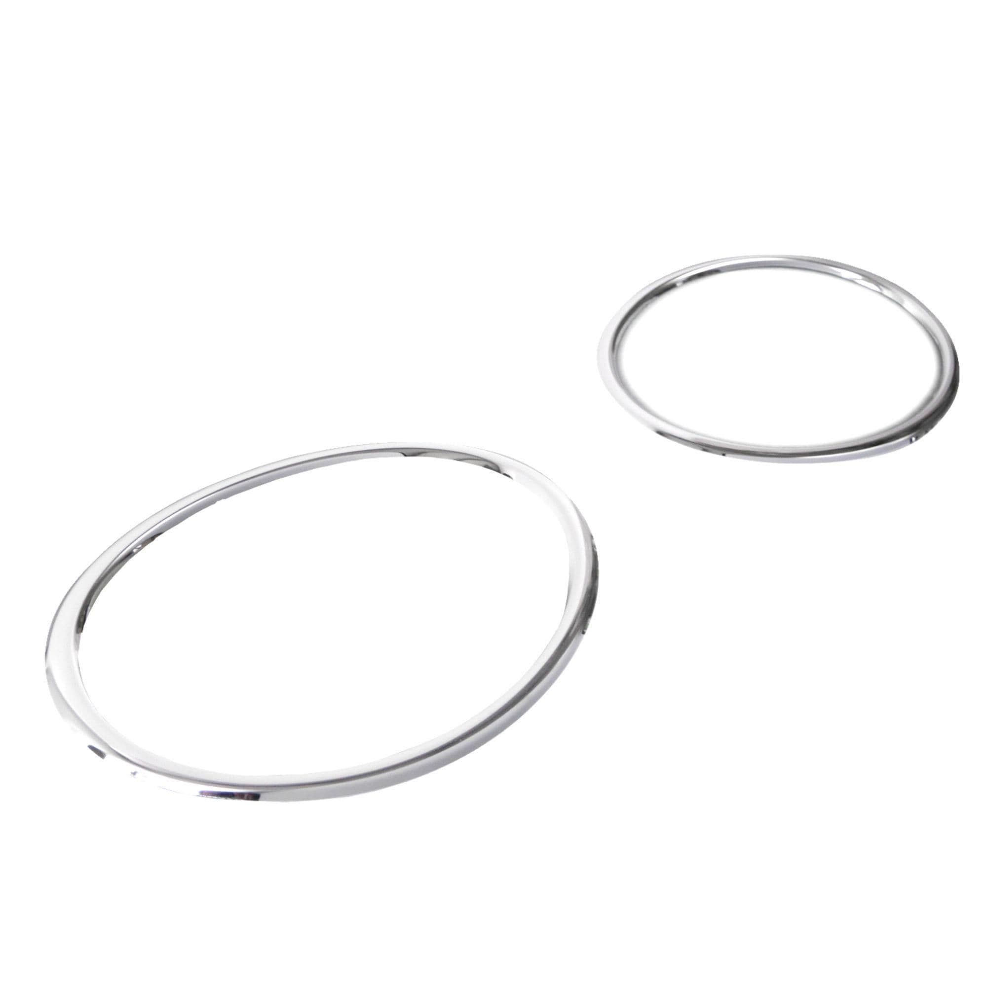 Frames for front lights — Chrome, Stainless steel, Polished