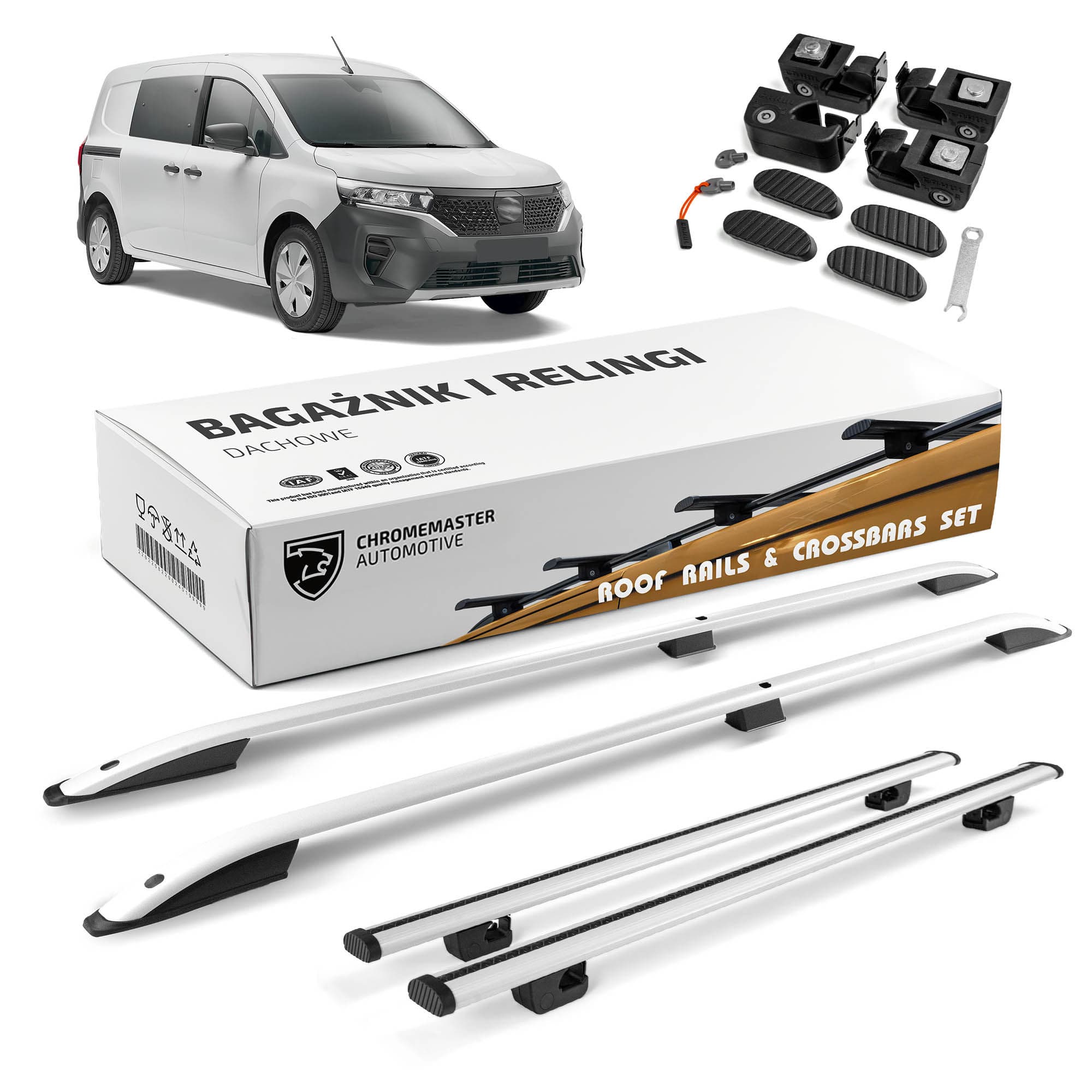 Roof rails with cross bars included SKYPORT — Silver, Aluminum | Plastic, Painted