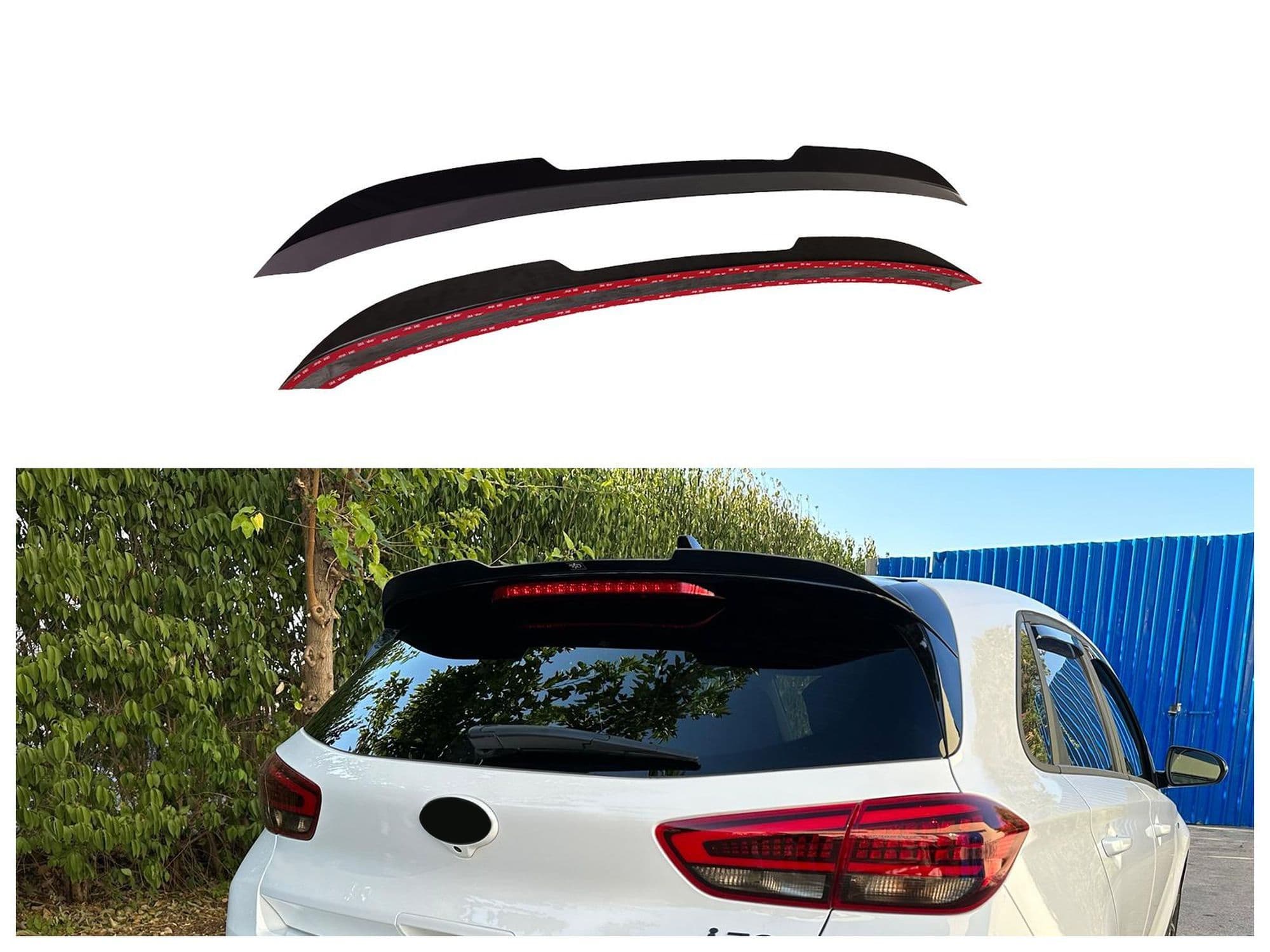 Roof spoiler cover — Black, ABS plastic, Shiny