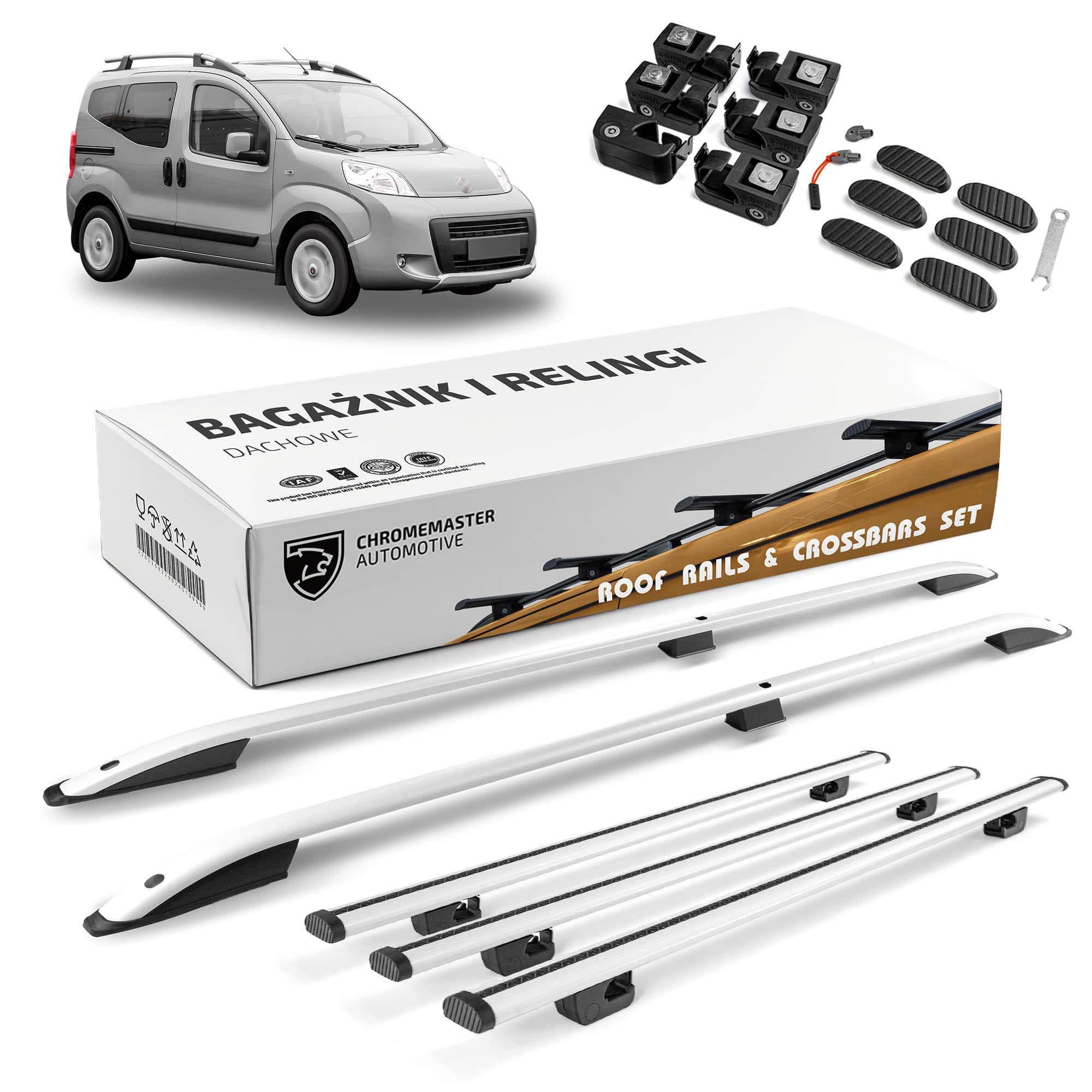 Roof rails with cross bars included SKYPORT — Silver, Aluminum | Plastic, Painted