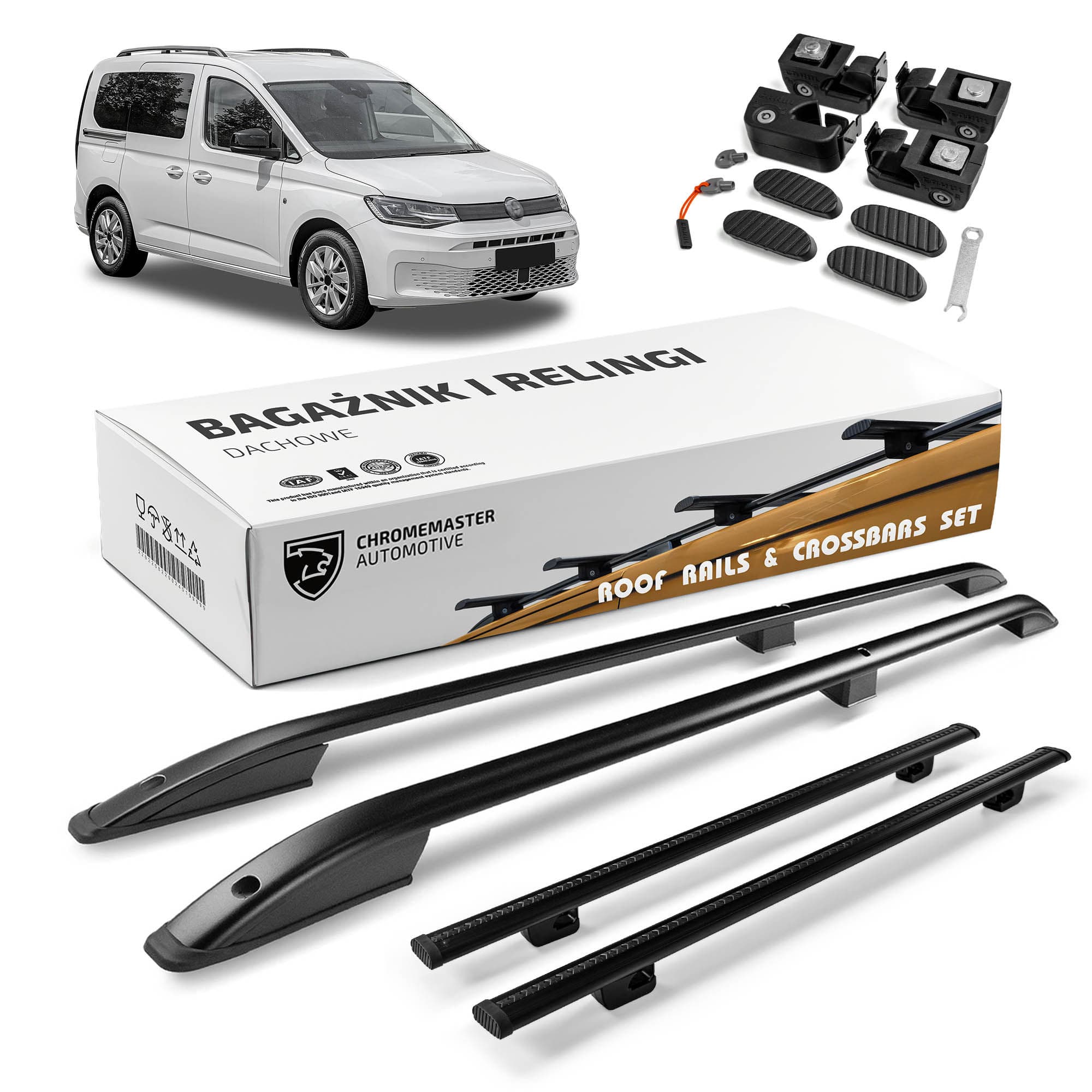 Roof rails with cross bars included SKYPORT — Black, Aluminum | Plastic, Painted