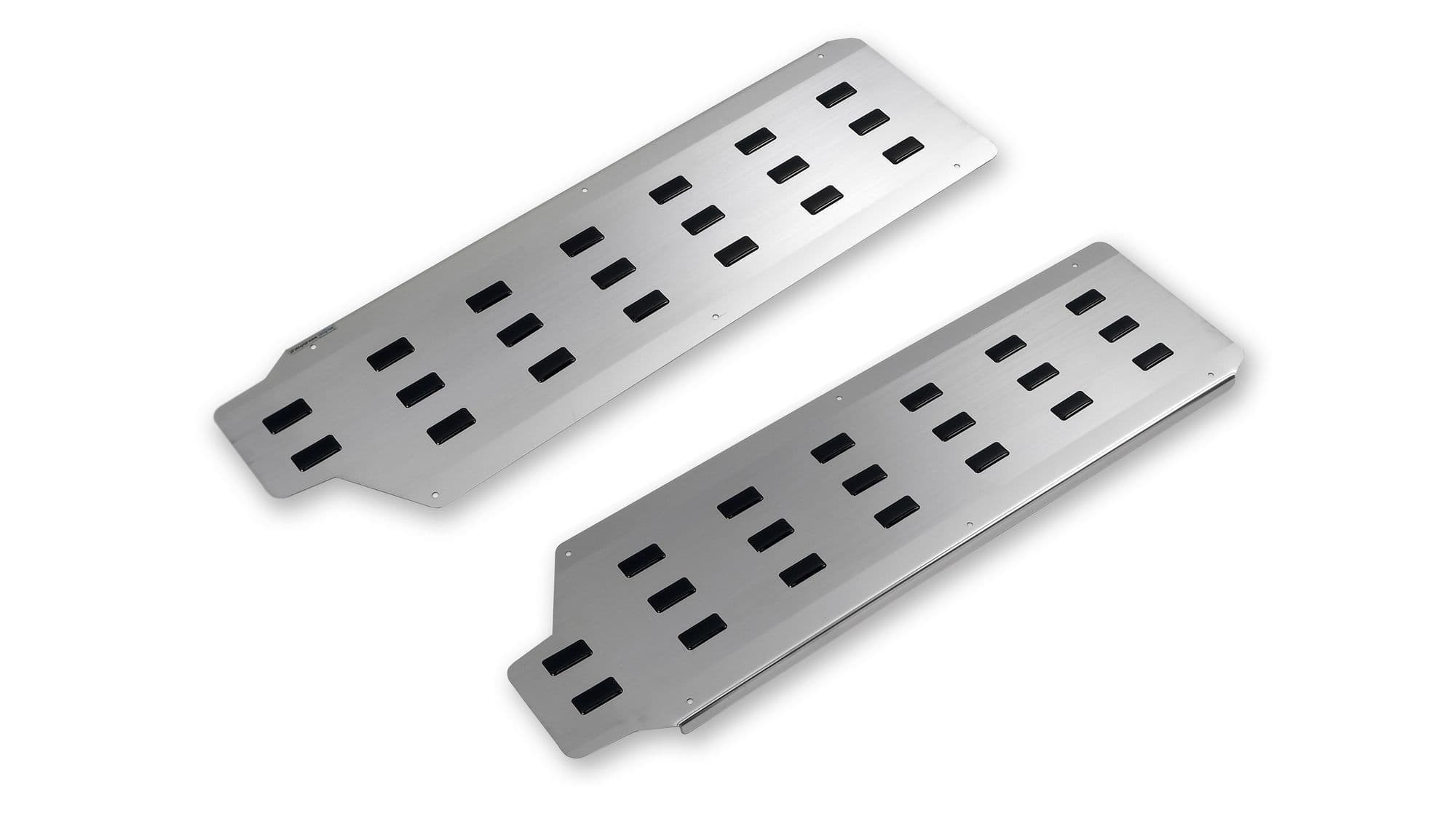 Covers for front interior steps — Black | Silver, Stainless steel, Polished
