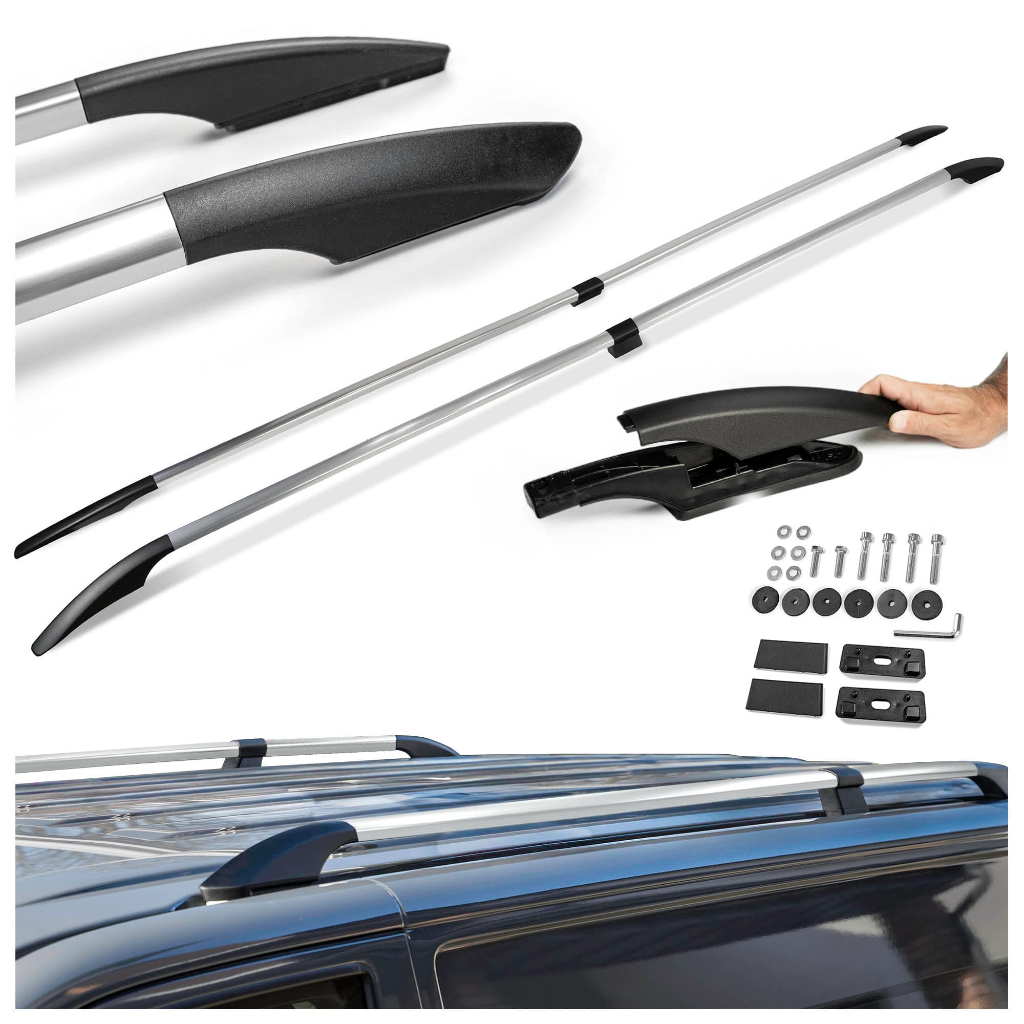 Split roof rails Solid — Chrome, Aluminum | Plastic, Polished