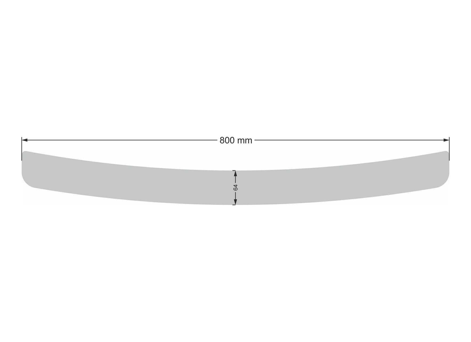Rear bumper trim — Chrome, Stainless steel, Polished