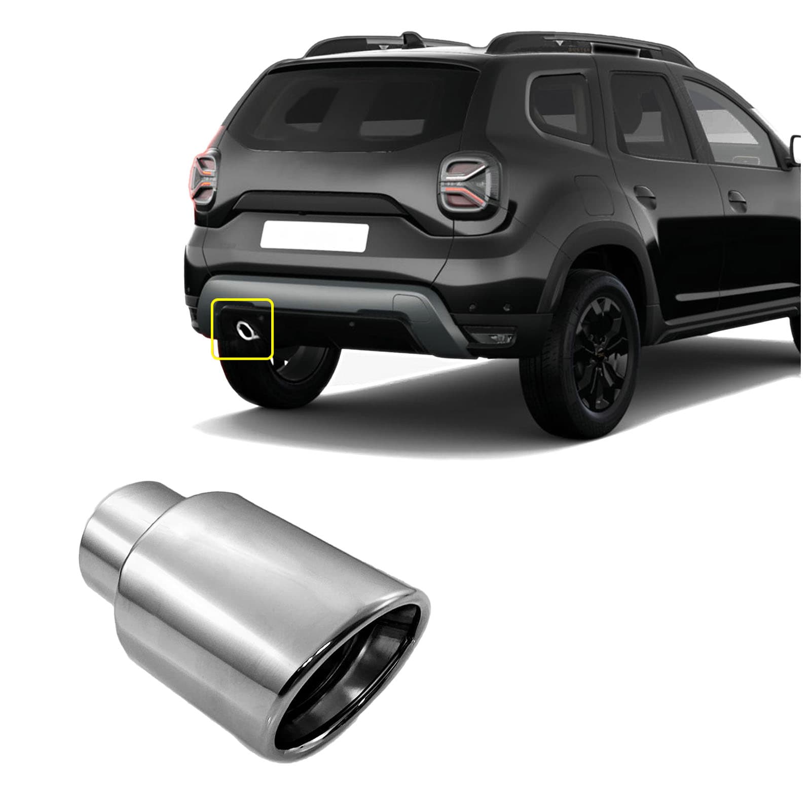 Exhaust tip — Chrome, Stainless steel, Polished