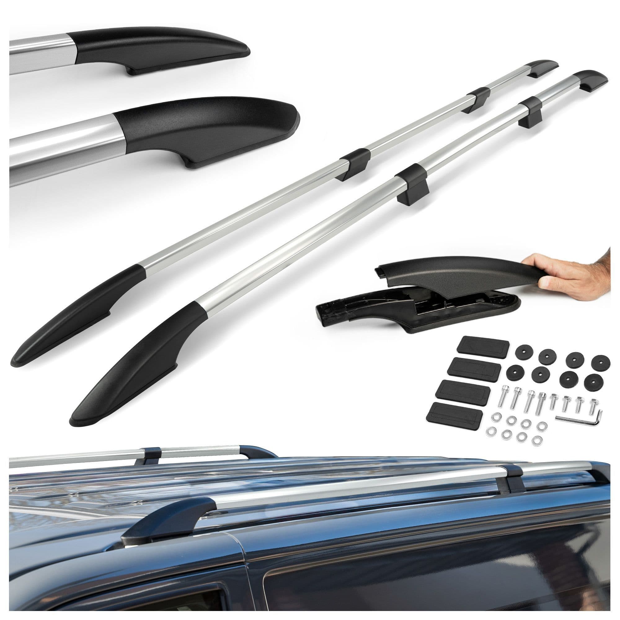 Split roof rails Solid — Chrome, Aluminum | Plastic, Polished