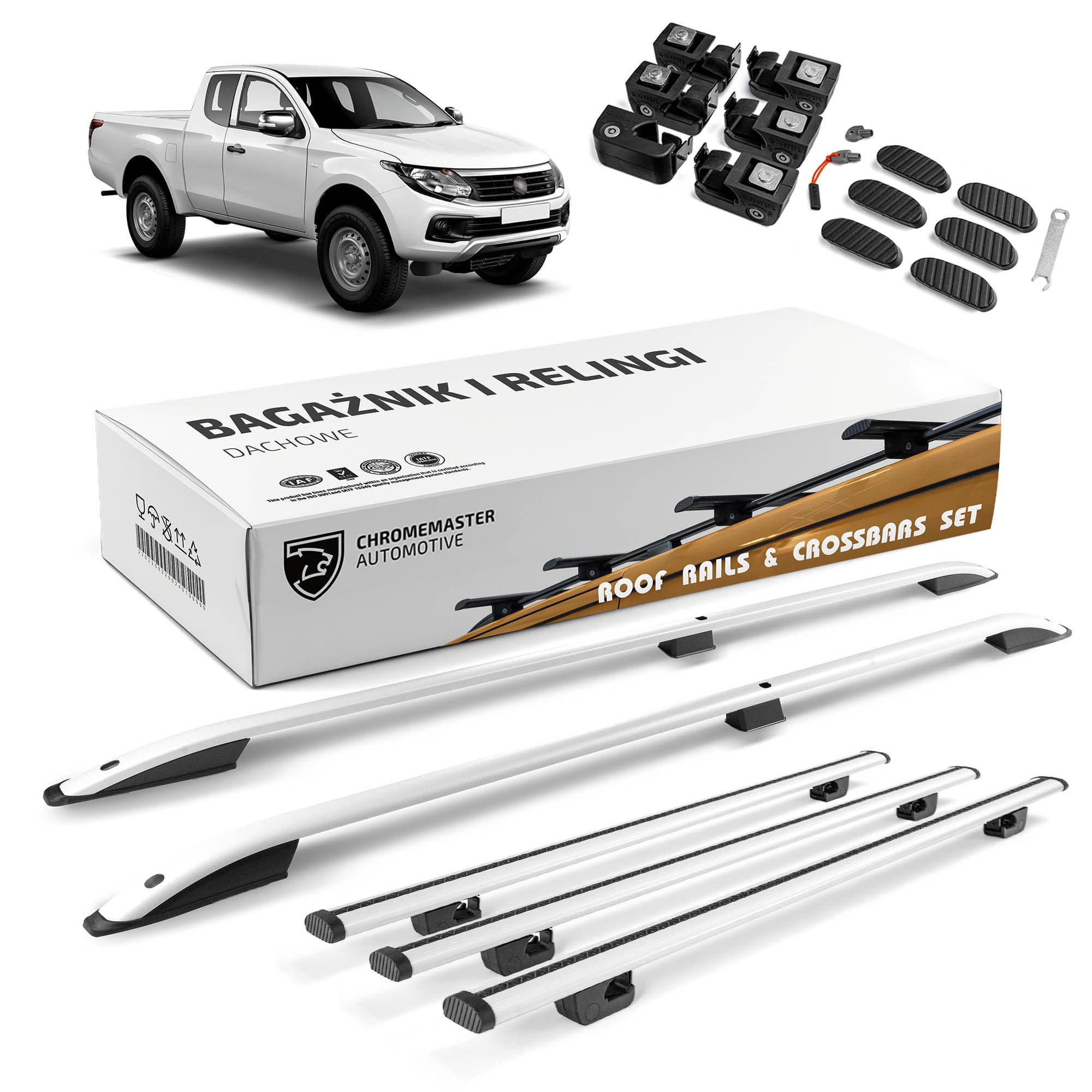 Roof rails with cross bars included SKYPORT — Silver, Aluminum | Plastic, Painted