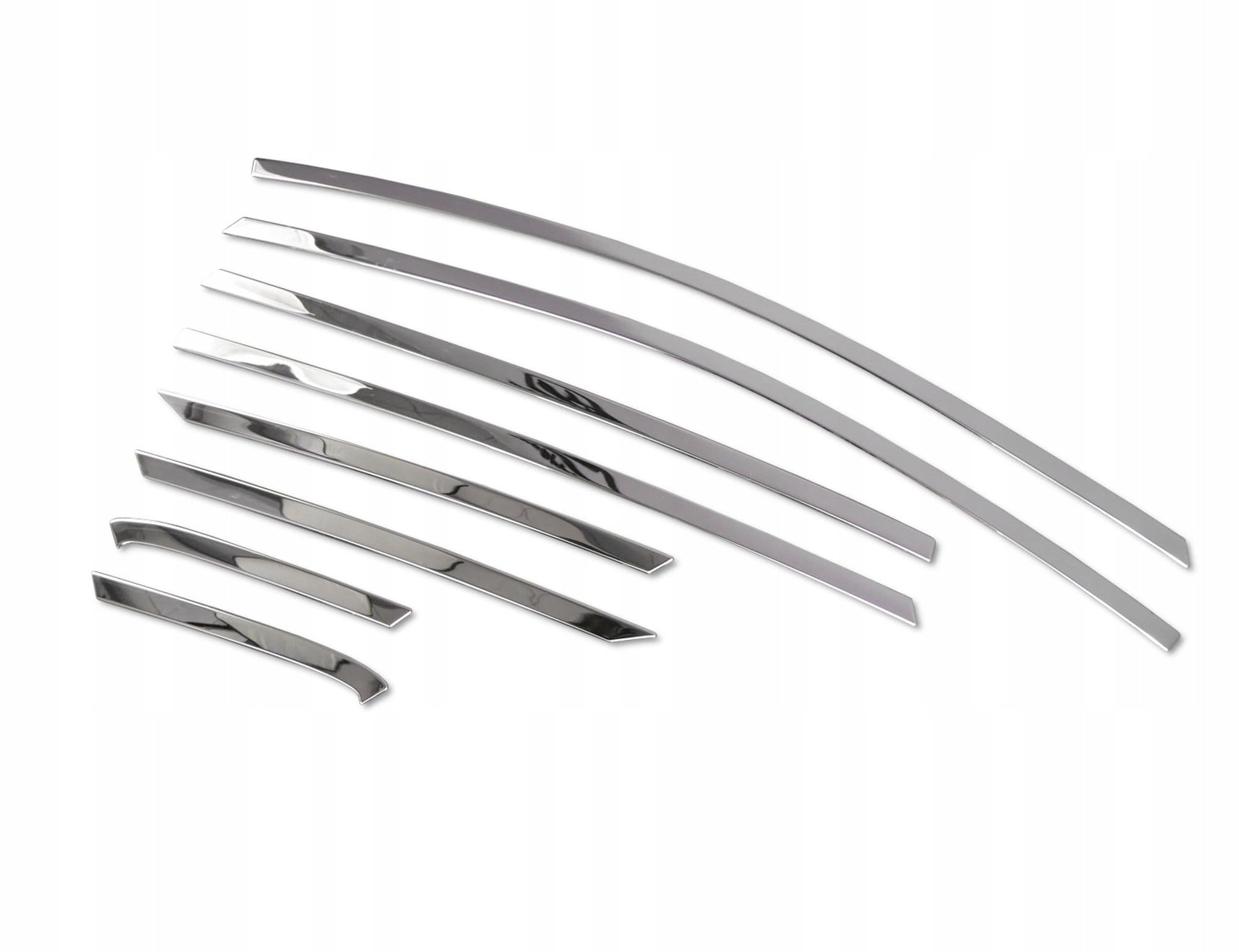 Moulures au-dessus des vitres latérales — Chrome, Acier inoxydable, Poli