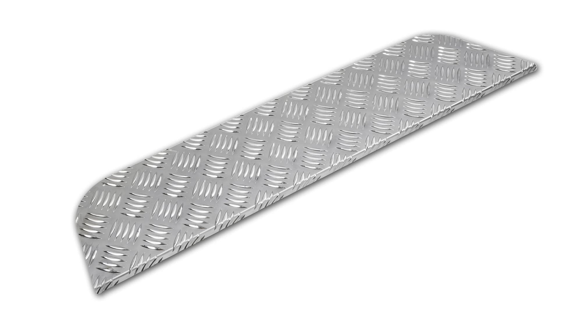Cover for left rear interior step — Silver, Aluminum, Ribbed