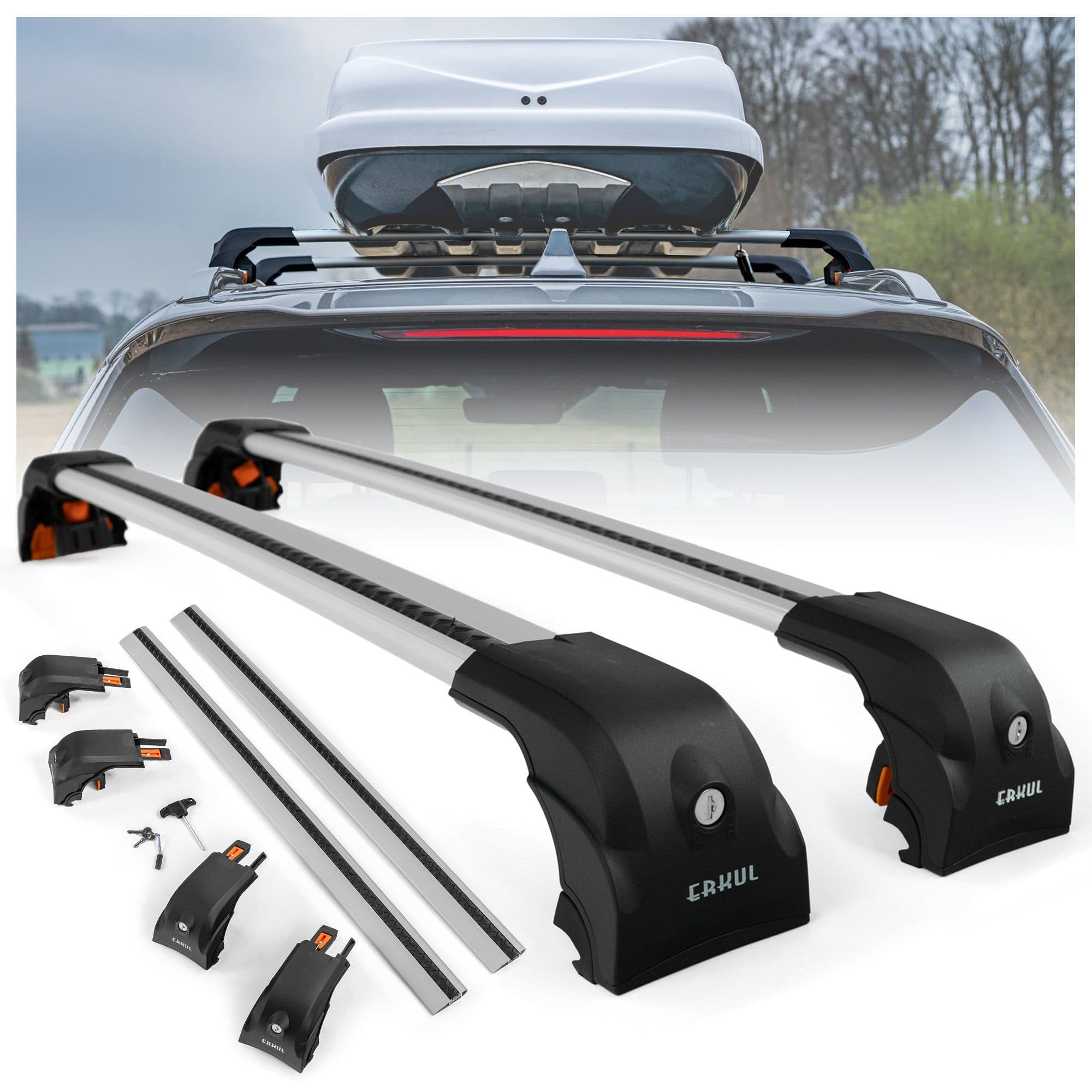 Roof rack ECEM V2 CROSSBAR — Silver, Aluminum | Plastic, Painted