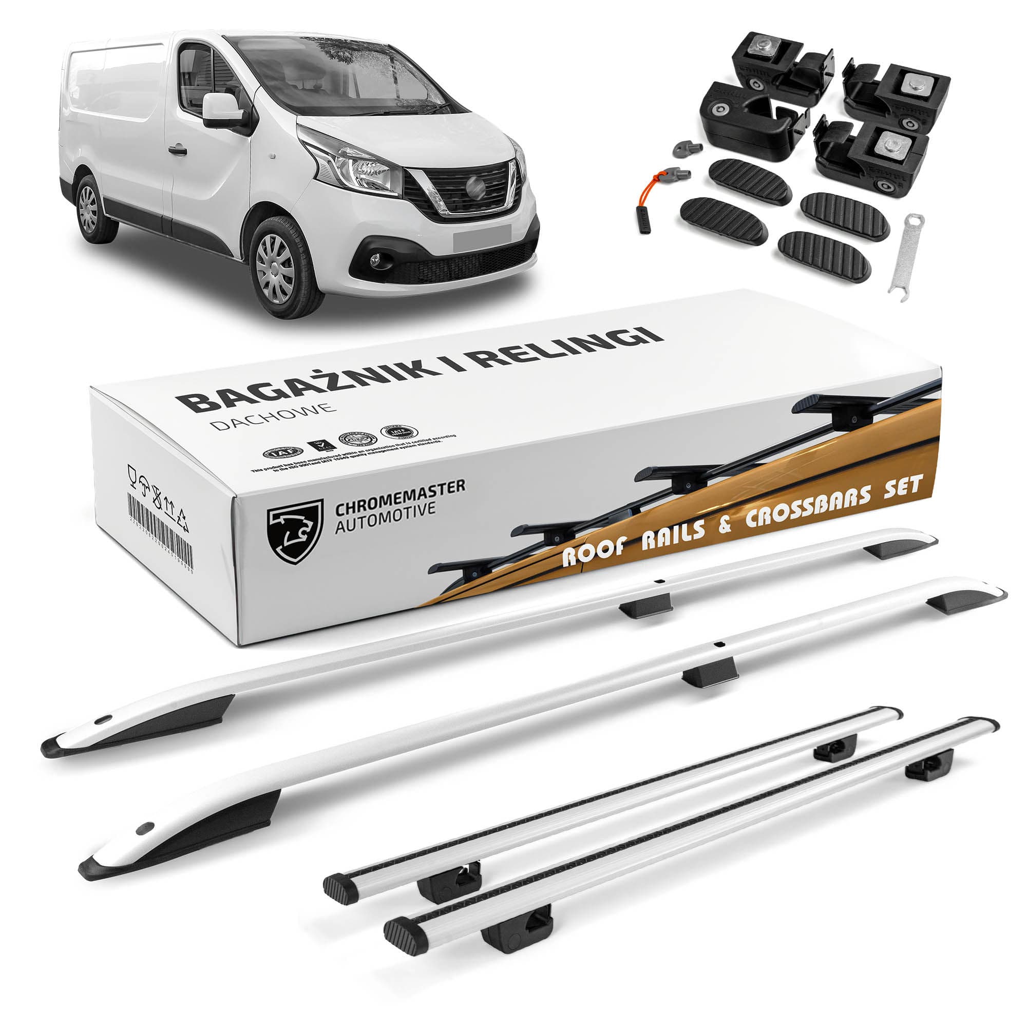 Roof rails with cross bars included SKYPORT — Silver, Aluminum | Plastic, Painted